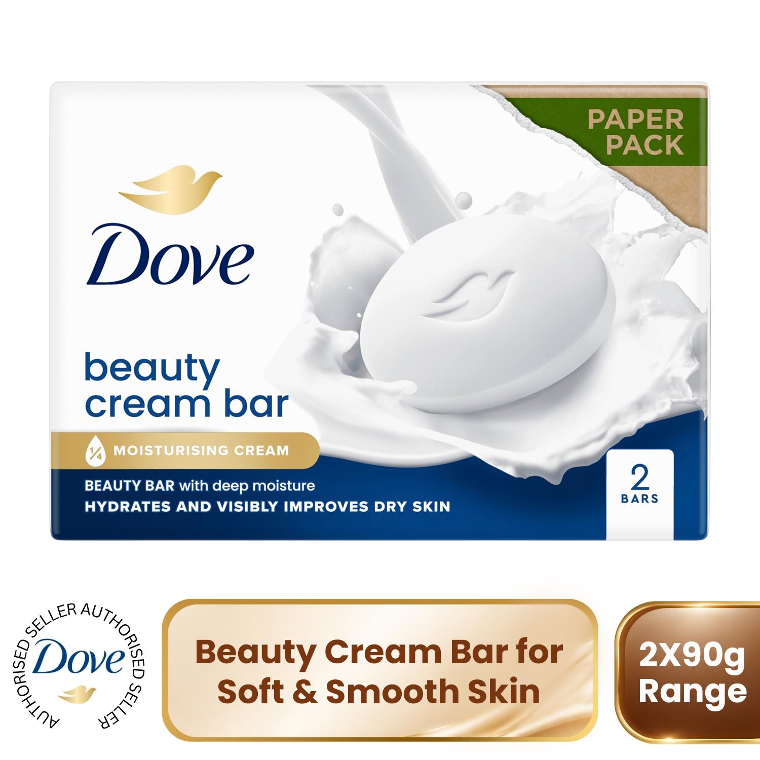 Dove Orignal Moisturising Beauty Cream Bar for Soft & Smooth Skin, 2x90g