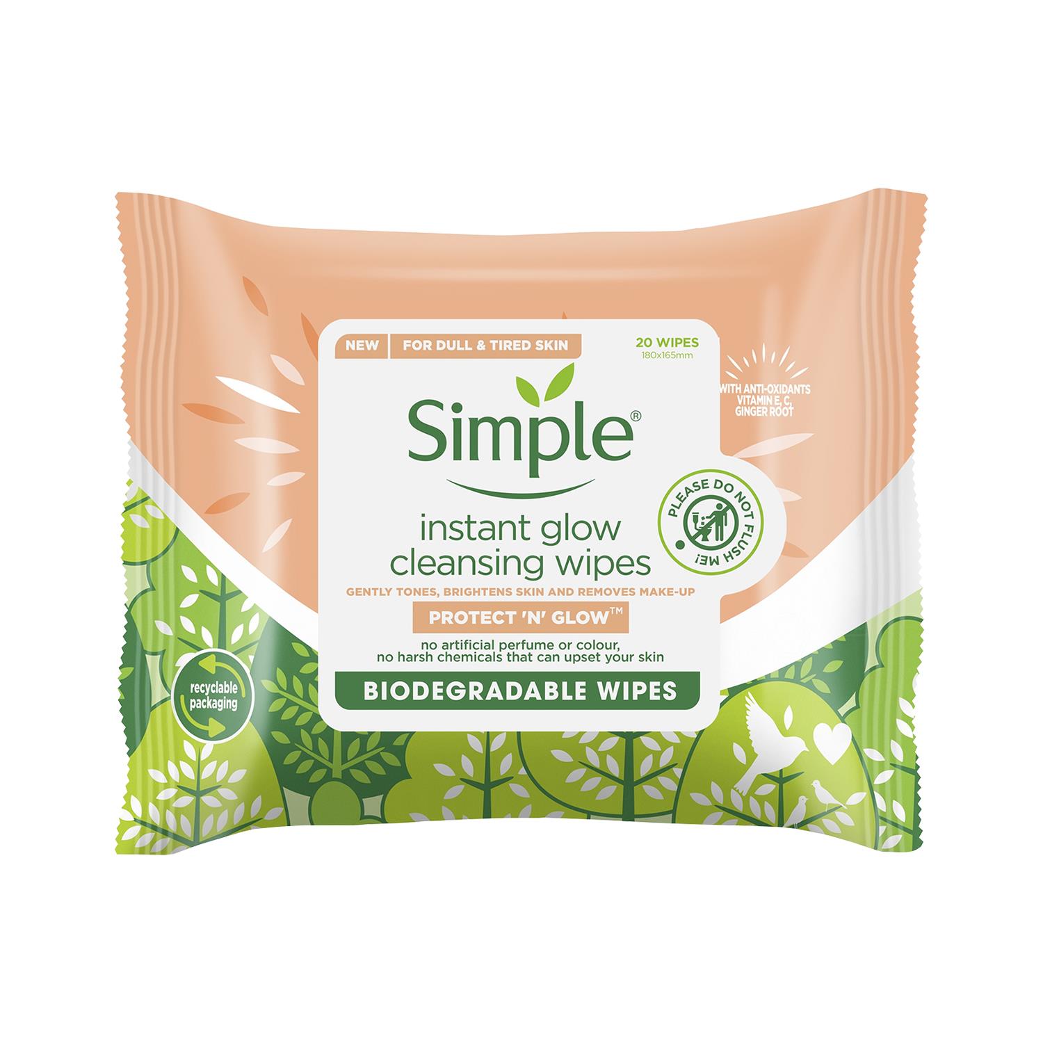 Simple Biodegradable Cleansing Facial Wipes, 3x20 Wipes - Picture 53 of 54