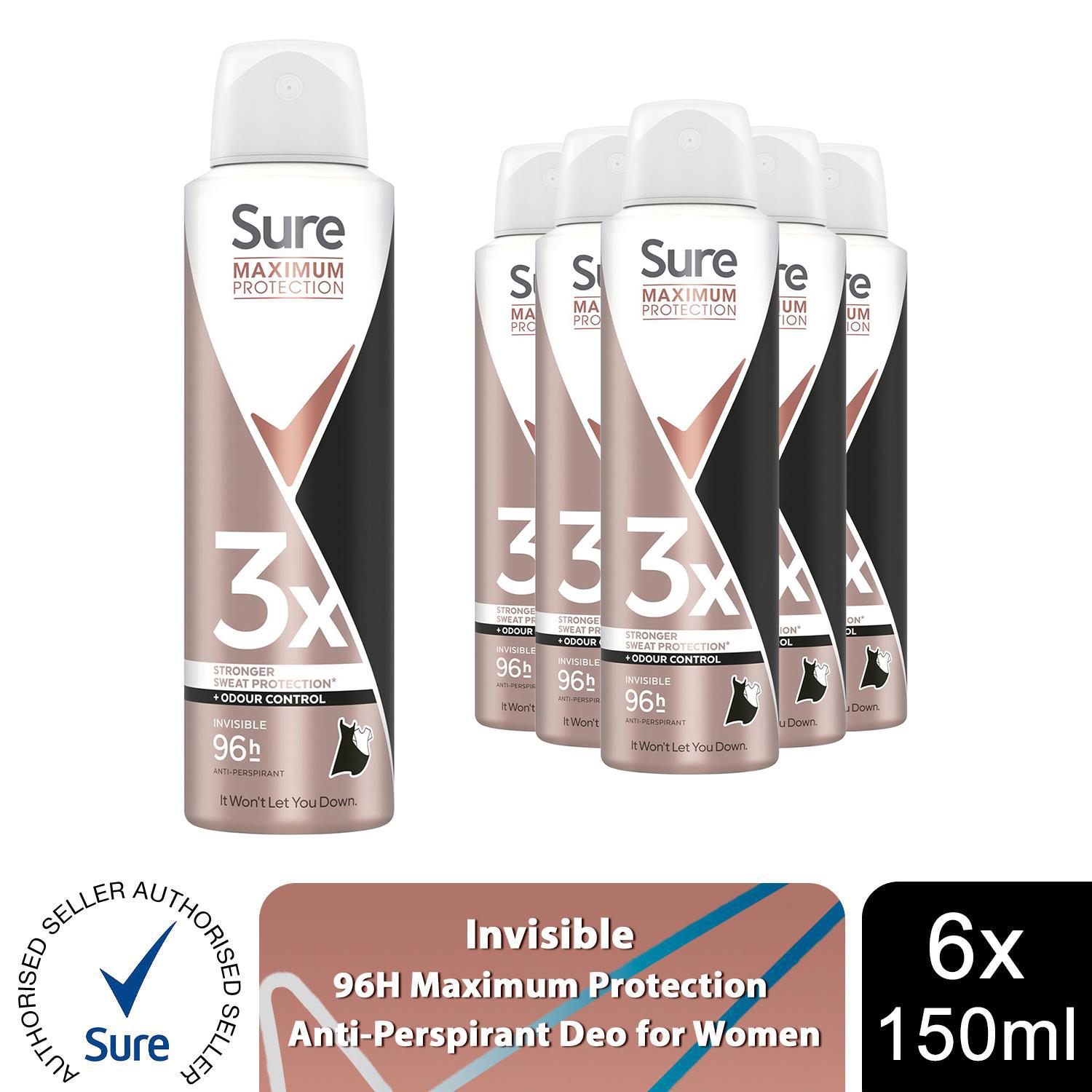 Sure Women Anti-Perspirant 96H Maximum Protection Deo 150ml, Select Scent & Pack - Picture 61 of 200