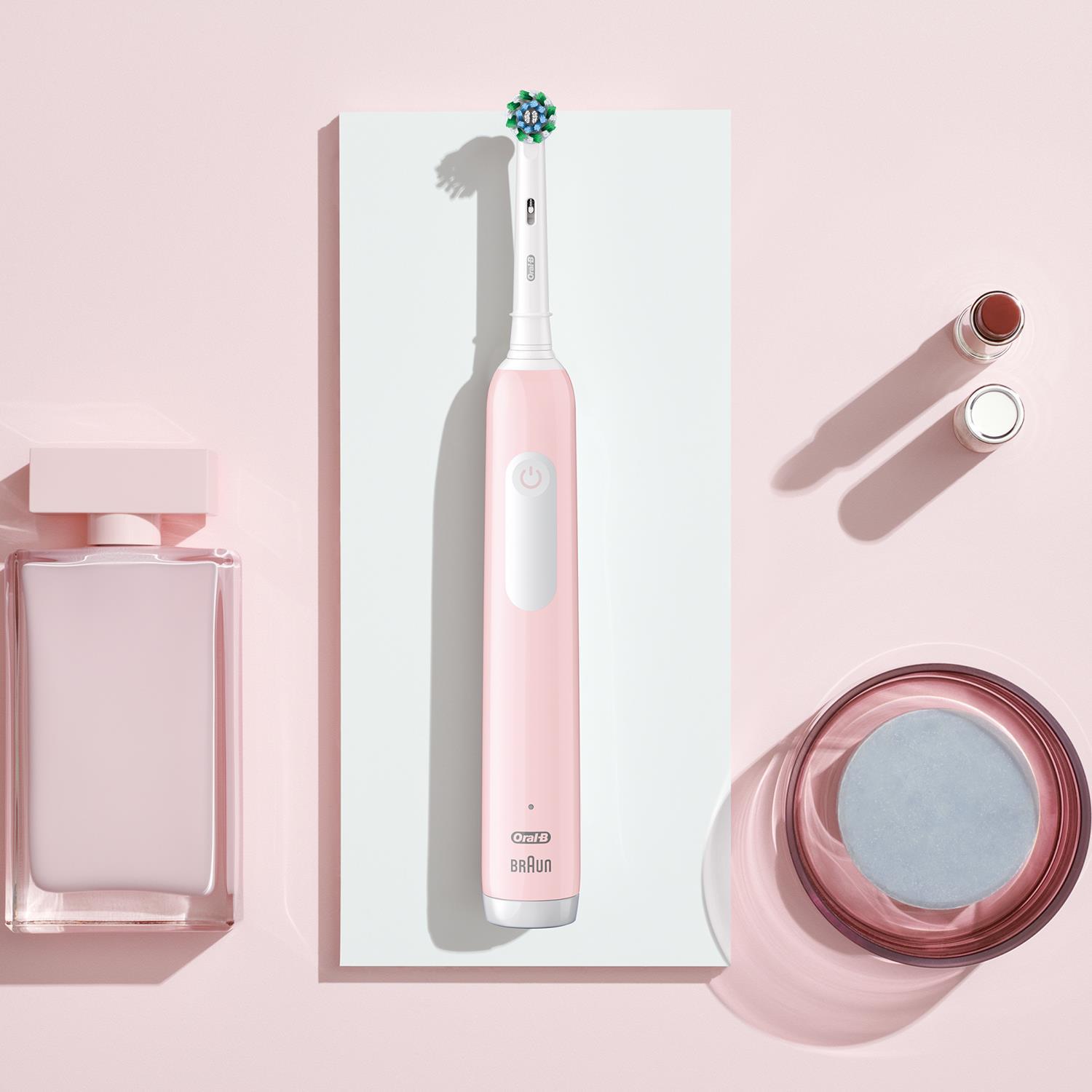 Oral-B Pro 1 Cross-Action Elektrische Zahnbürste Pink 3 Modi mit 8x Nachfüllköpfen - Bild 16 von 65