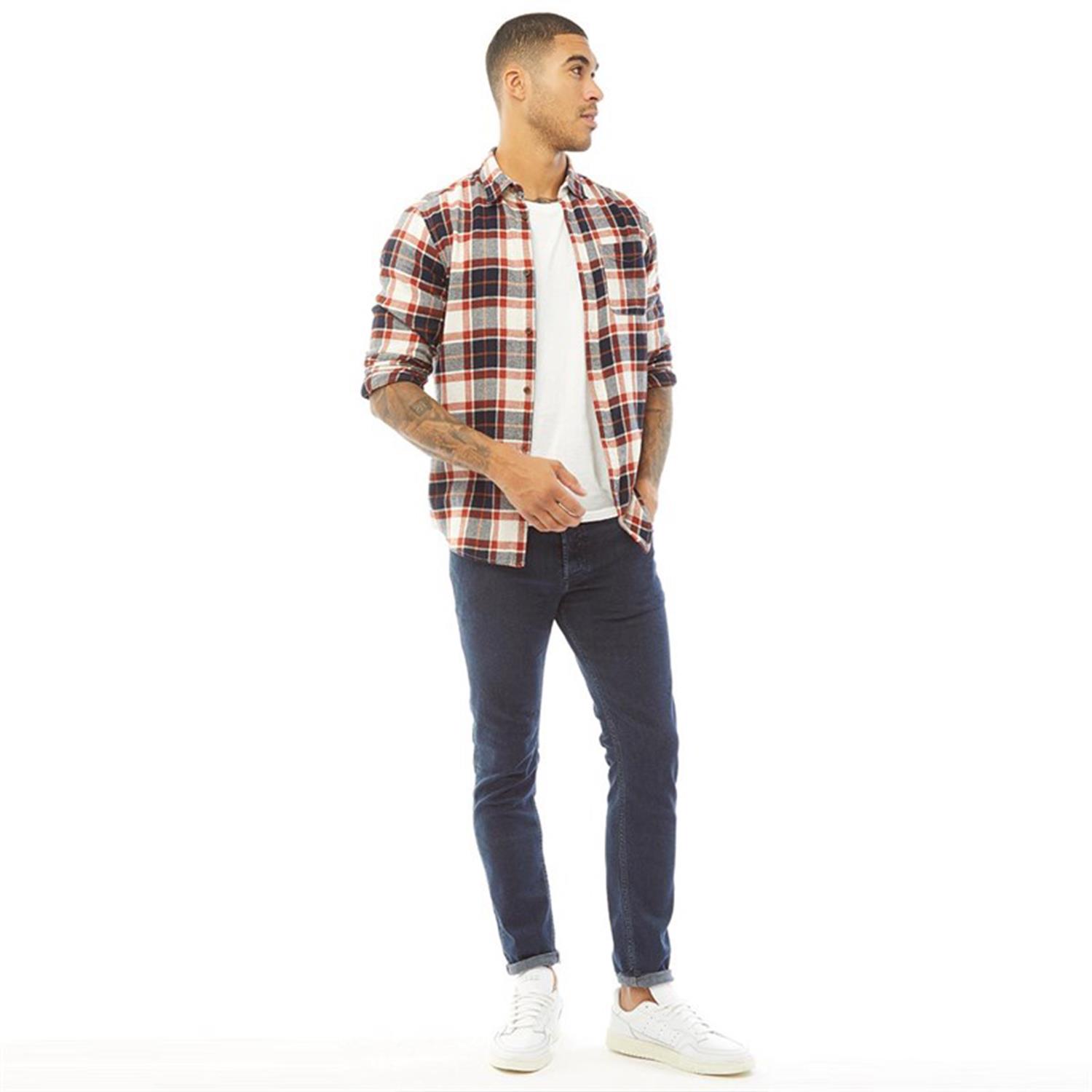 Jack & Jones Mens Casual Checked Shirt, Single Pocket, Button Cuff - Picture 15 of 30