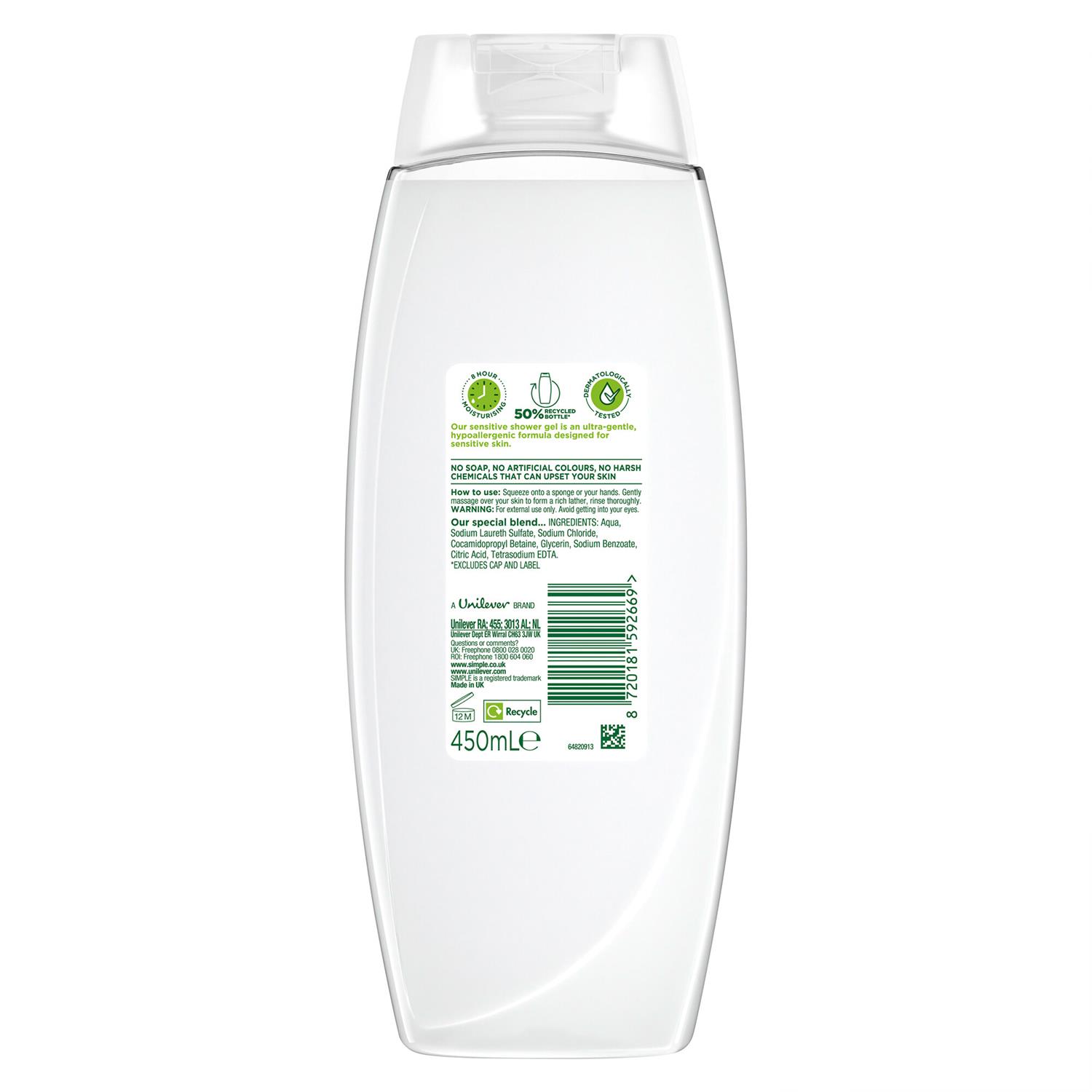Gel de ducha refrescante, nutritivo o sensible Simple Kind to Skin, 450 ml - Imagen 91 de 124