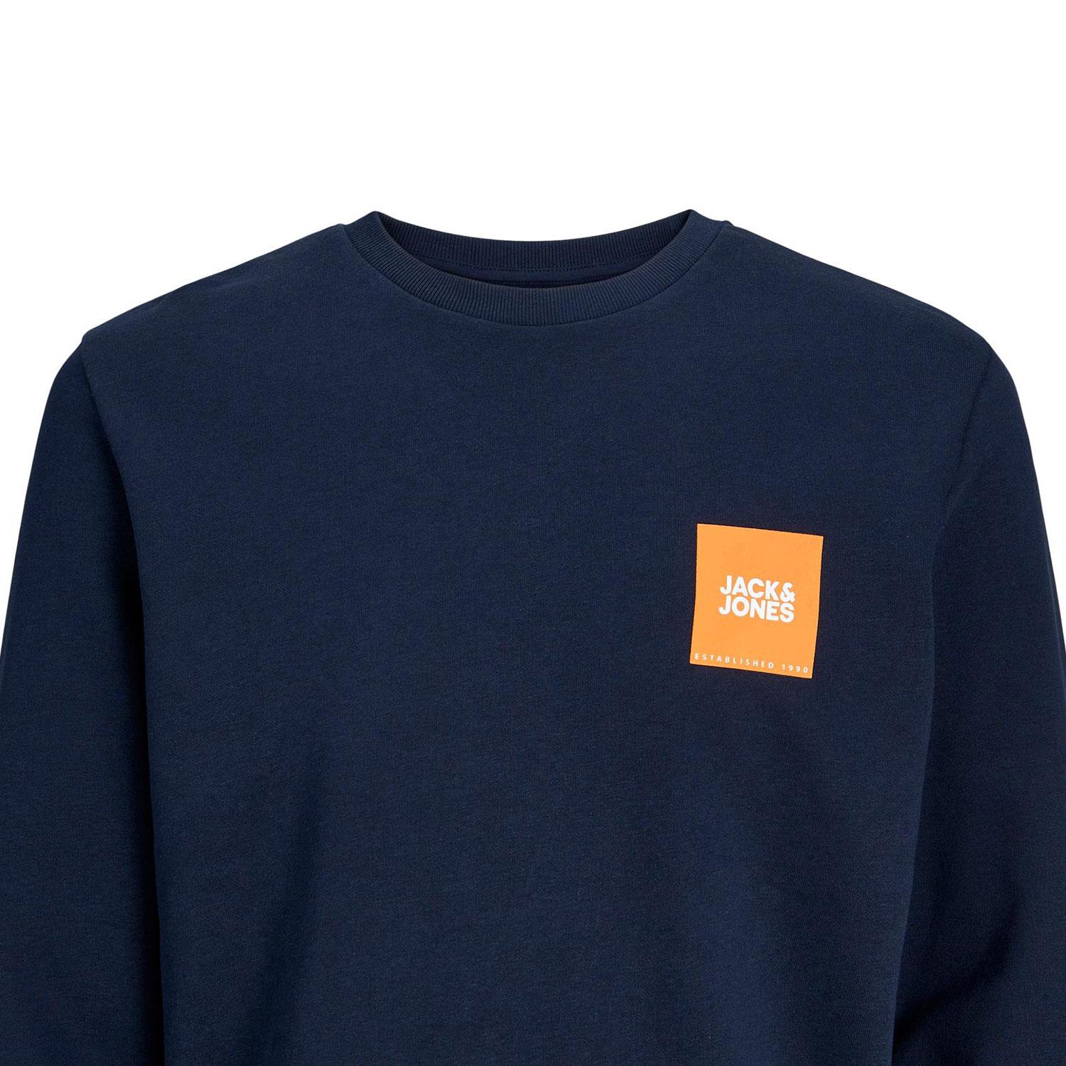 Jack & Jones Sweatshirt Crew Neck & Long Sleeve T-shirt for Men Navy Blazer - Picture 8 of 12