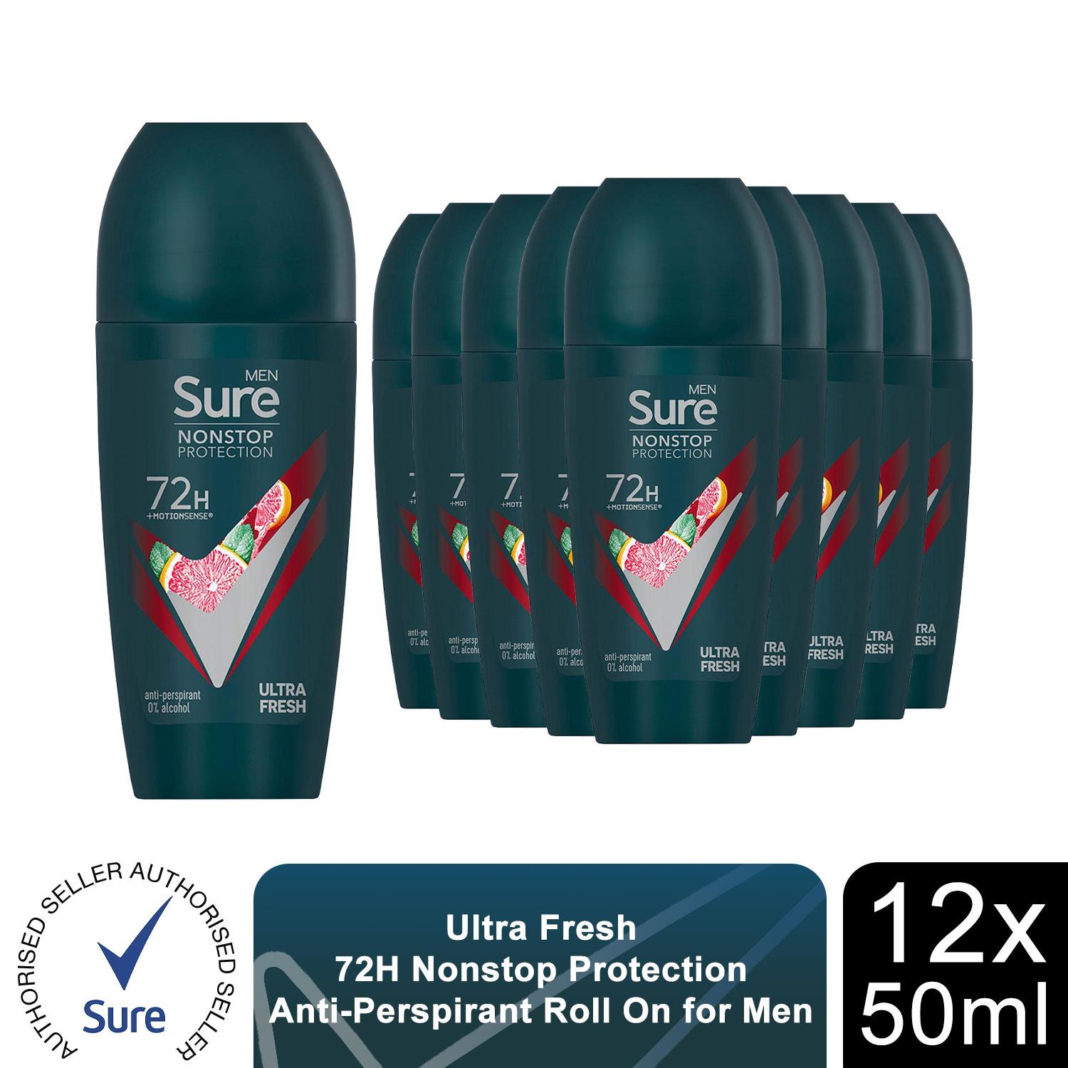 Sure Men Antiperspirant Deodorant Roll On 72H Nonstop Protection 50ml, 12 Pack - Picture 36 of 44