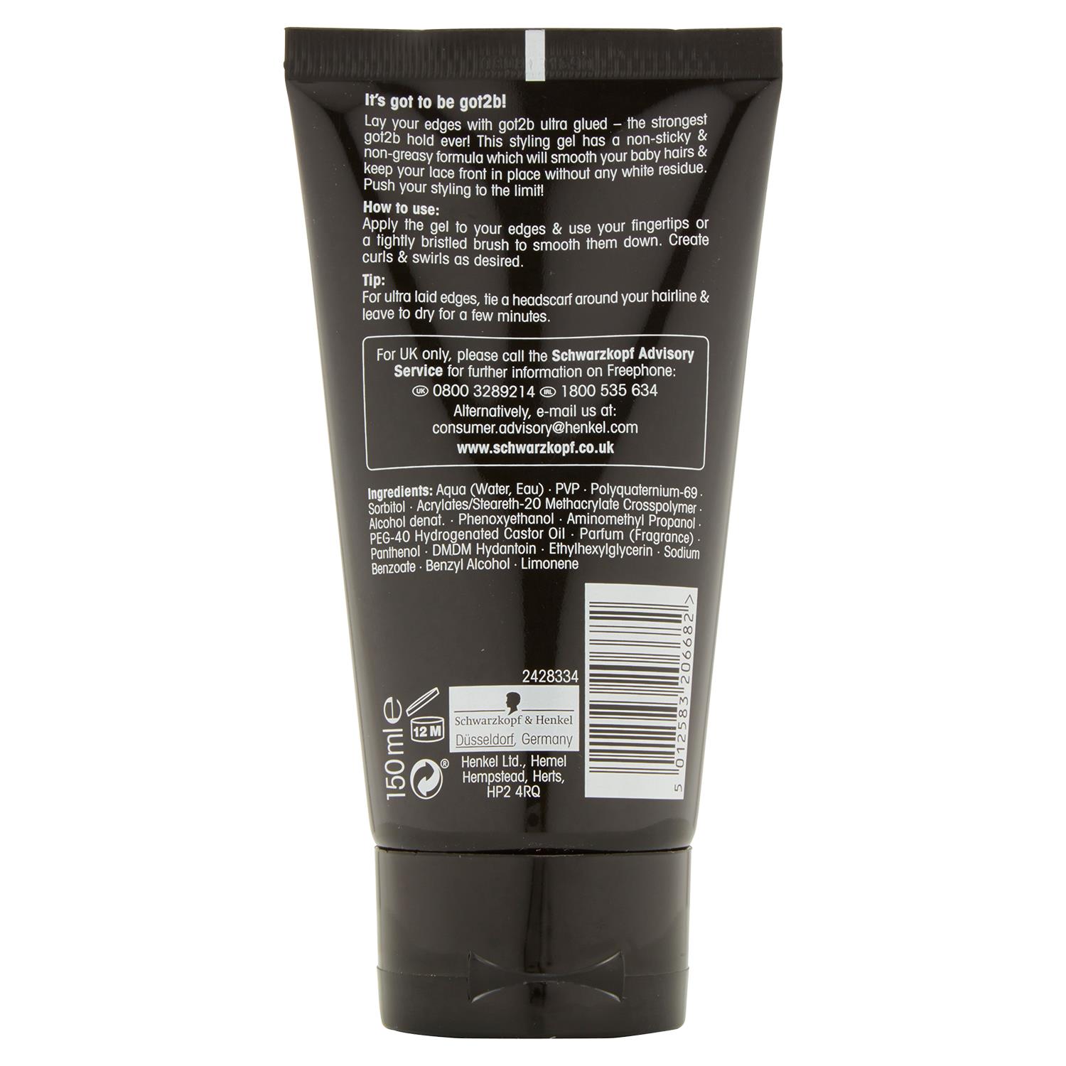 Schwarzkopf got2b Ultra Glued Styling Gel For Edge 150ml Select from dropdown - Picture 13 of 30