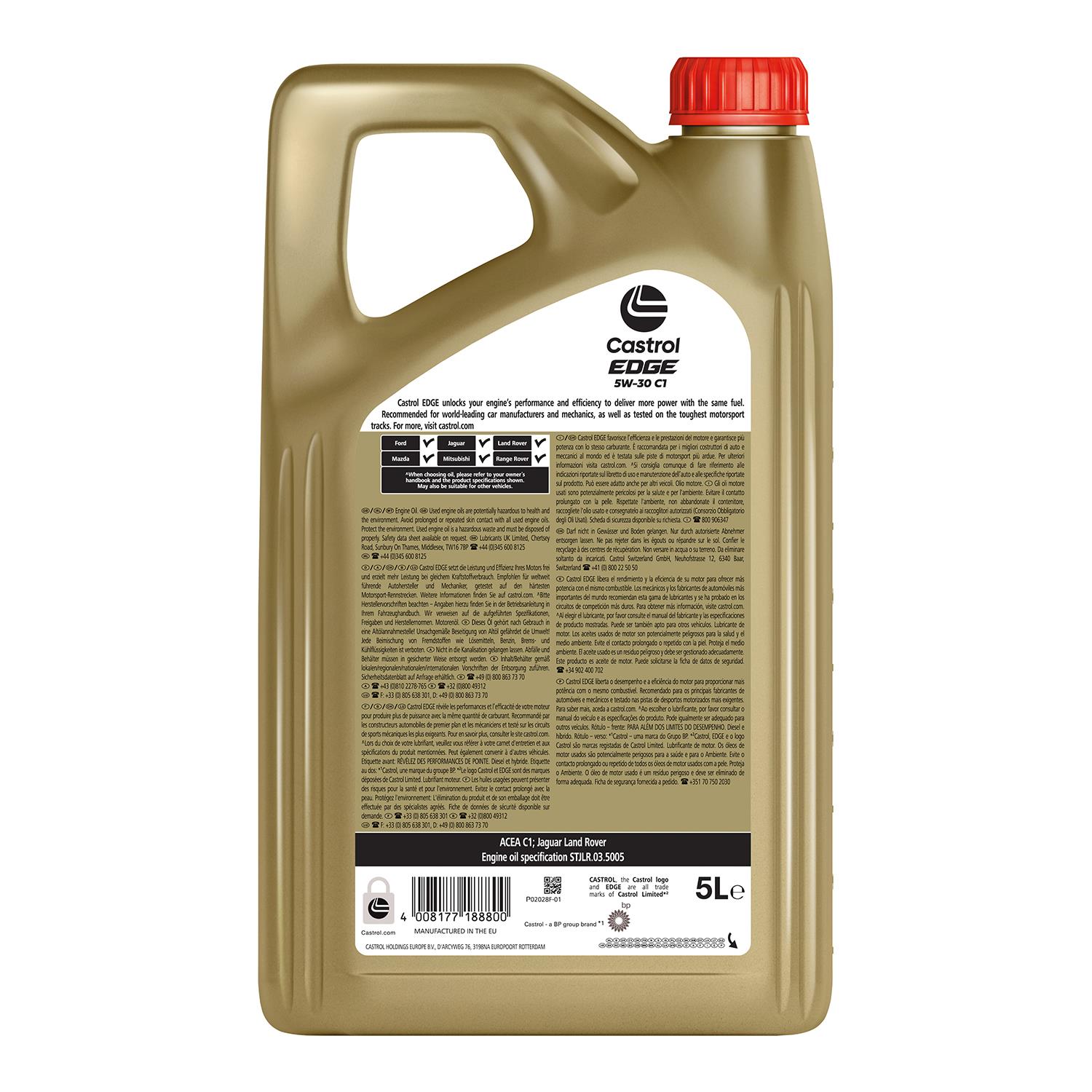 Castrol EDGE 5W-30 C1 Engine Oil Fully Synthetic with Hyspec Standard, 1 or 5 L - Picture 8 of 8