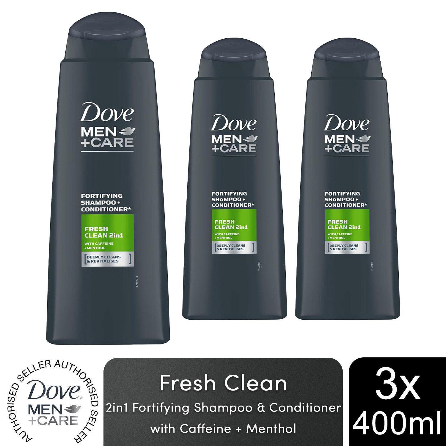 Dove Men+Care 2 in 1 Shampoo & Conditioner, Fresh Clean, 3x, 6x, or 12x 400ml - Picture 10 of 39