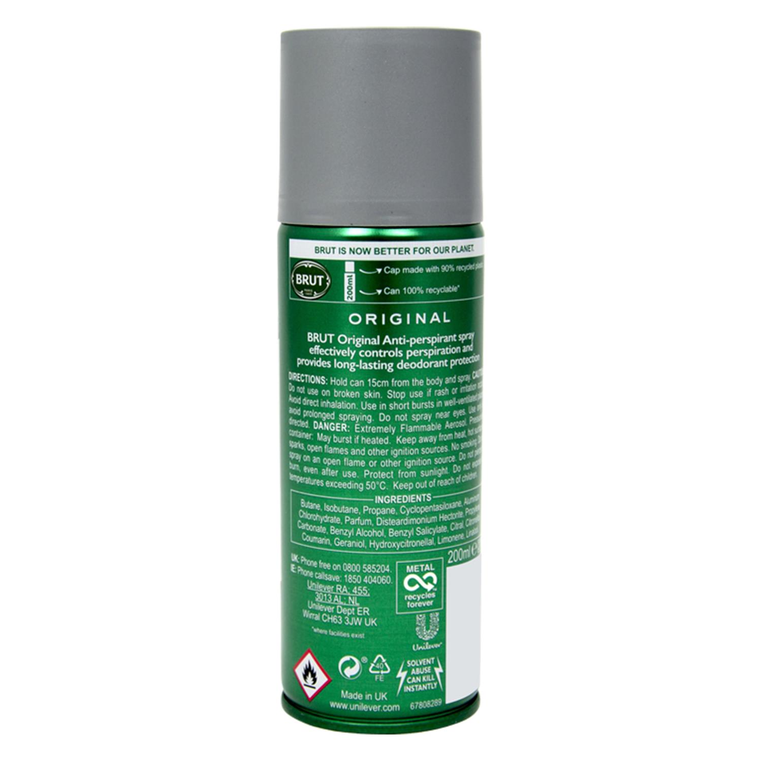 Brut Original Men's Anti-Perspirant Deodorant with Distinctive Fragrance, 200ml - Picture 26 of 33