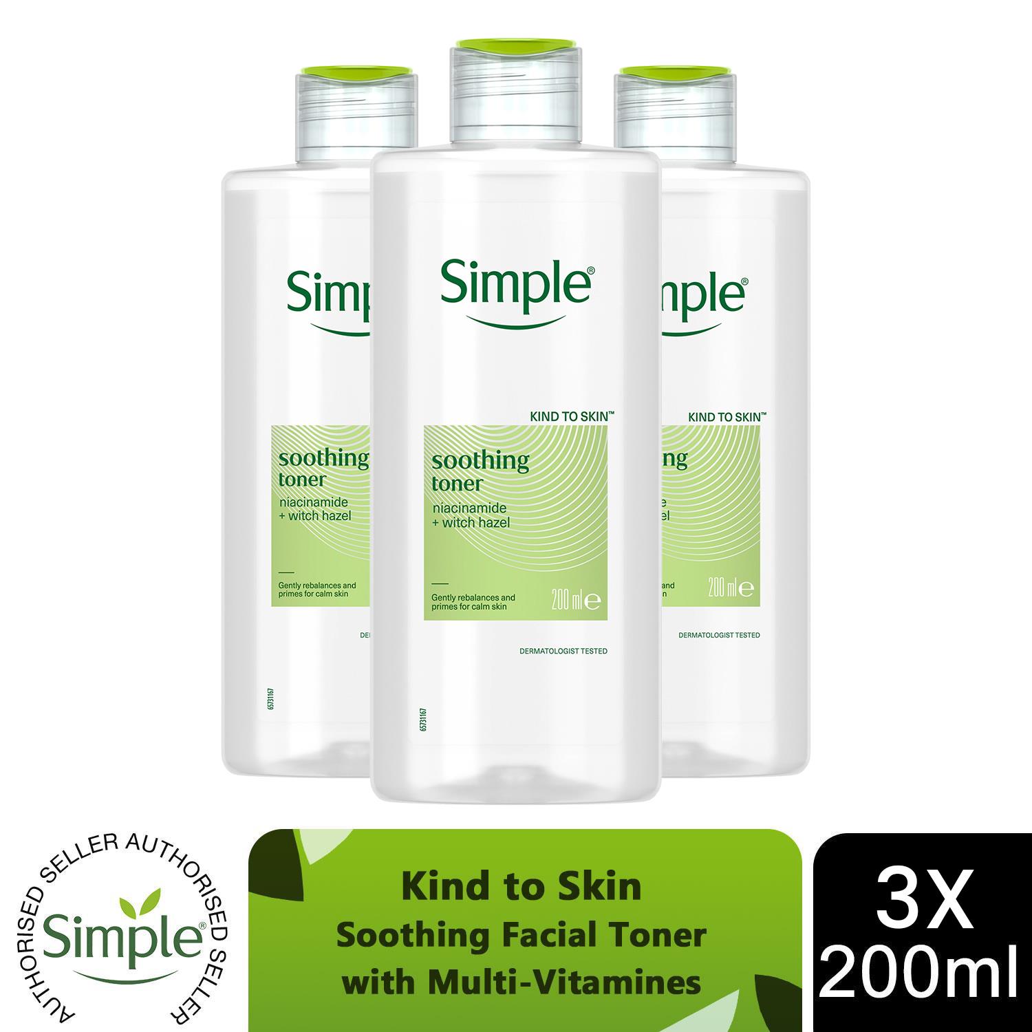 6 x 200ml Simple Kind to Skin Soothing Facial Toner Alcohol Free - Image 19