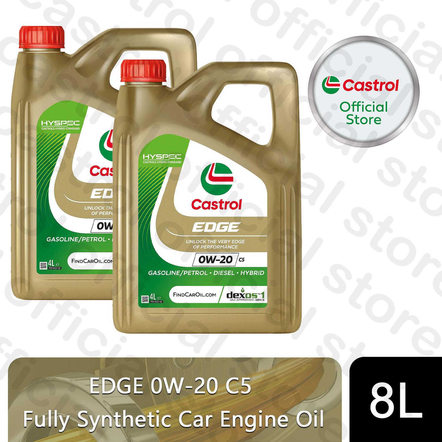 Castrol EDGE 0W-20 C5 Fully Synthetic Engine Oil w/ Hyspec Standard, 1, 4, 5, 8L - Picture 11 of 12