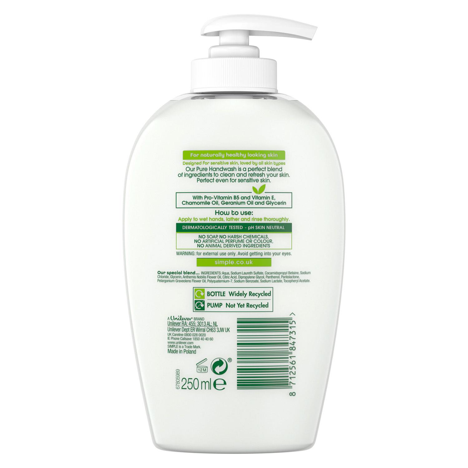 3xor6x 250ml Simple KindtoSkin Sensitive Skin Experts Hand Wash With Natural Oil - Picture 33 of 70