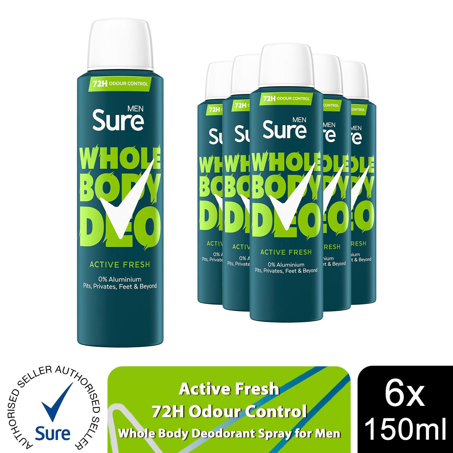 Sure Men Whole Body Deodorant Spray Ocean Rush & Active Fresh, 150ml - Picture 26 of 88