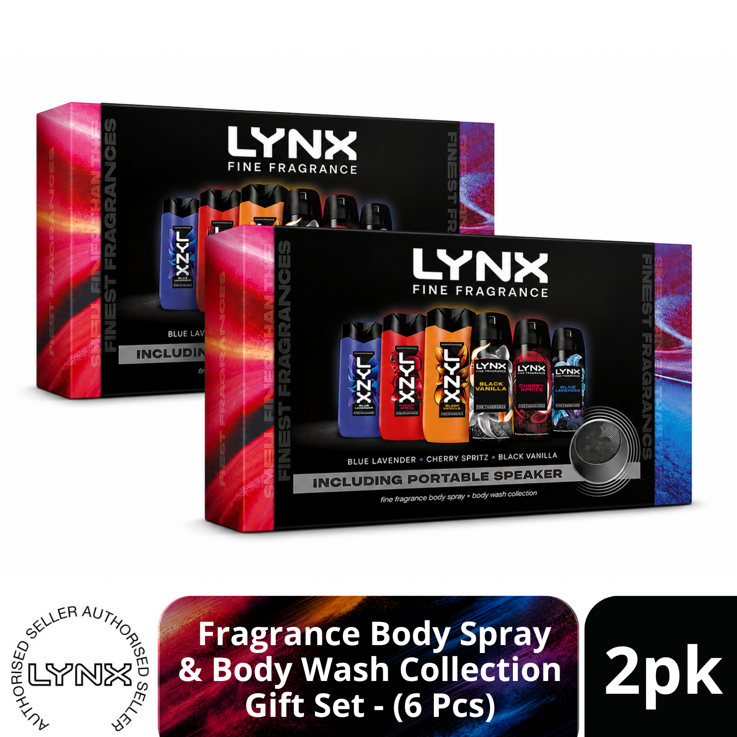 Lynx Unisex Brown Gift Set 3X Bodyspray 3X Bodywash With Speaker - Image 2