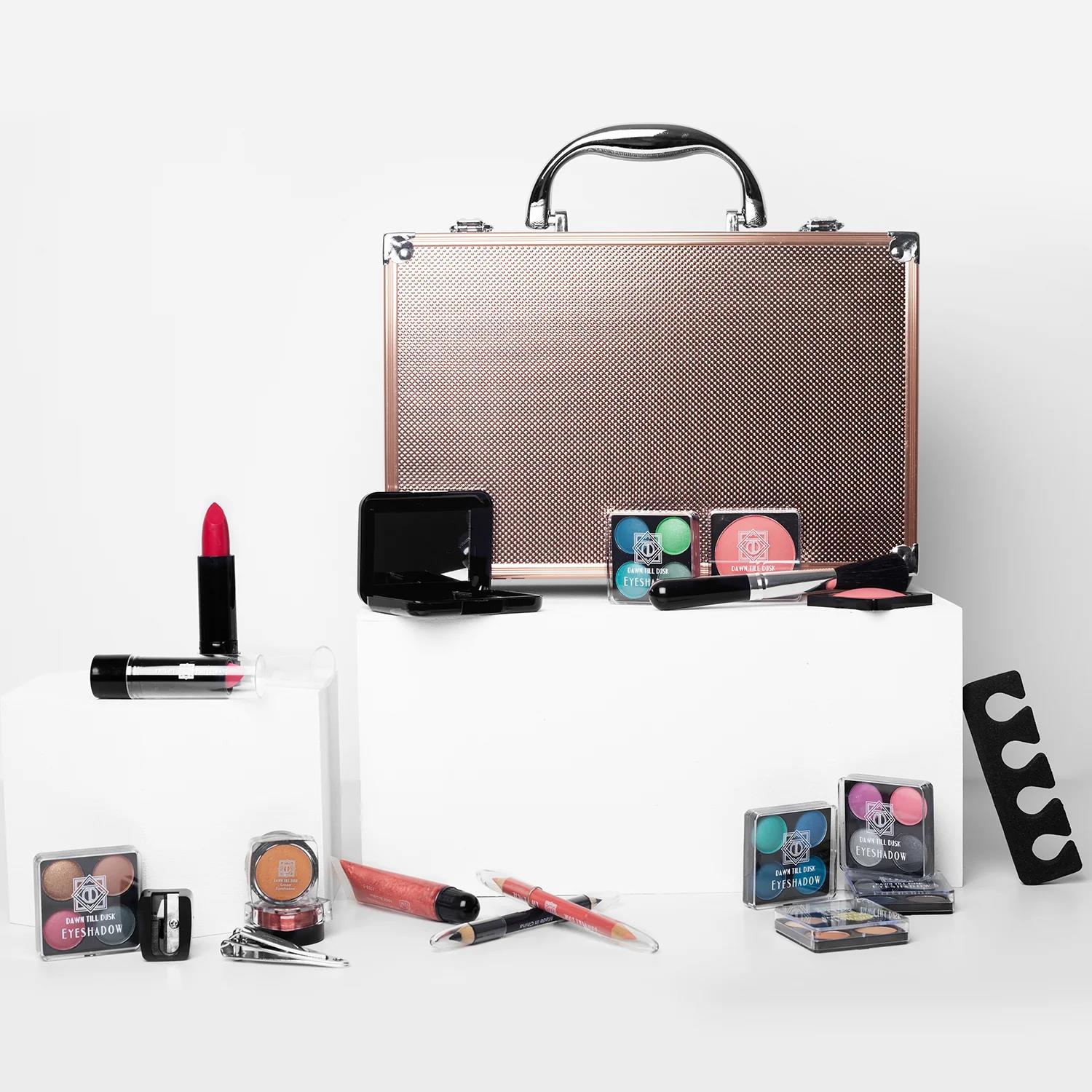 Dawn Till Dusk Make Up Large Storage Vanity Case Set Silver/RoseGold, 54pcs - Picture 13 of 26