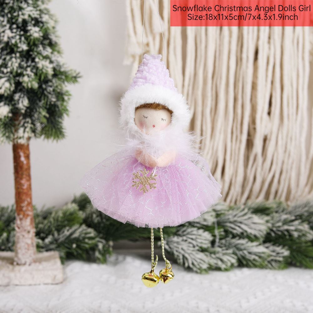 Merry Christmas 2024 Purple Angel Girl Doll Tree Pendant Decoration Noel Natal - Picture 34 of 48