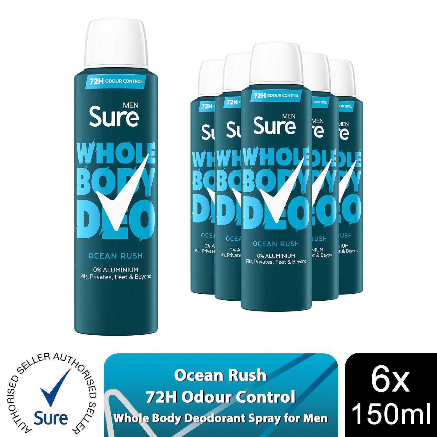Sure Men Whole Body Deodorant Spray Ocean Rush & Active Fresh, 150ml - Picture 35 of 88