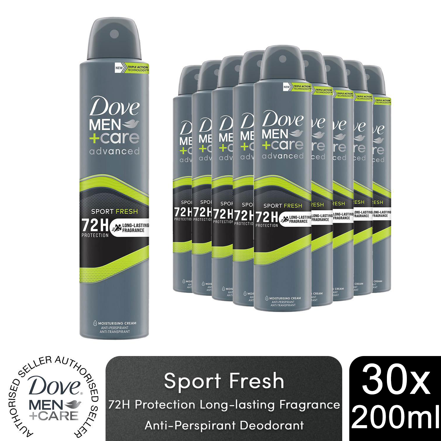 Dove Anti-Transpirant Men+Care Advanced 72H Protection Deodorant 200ml, 30er Pack - Bild 68 von 77