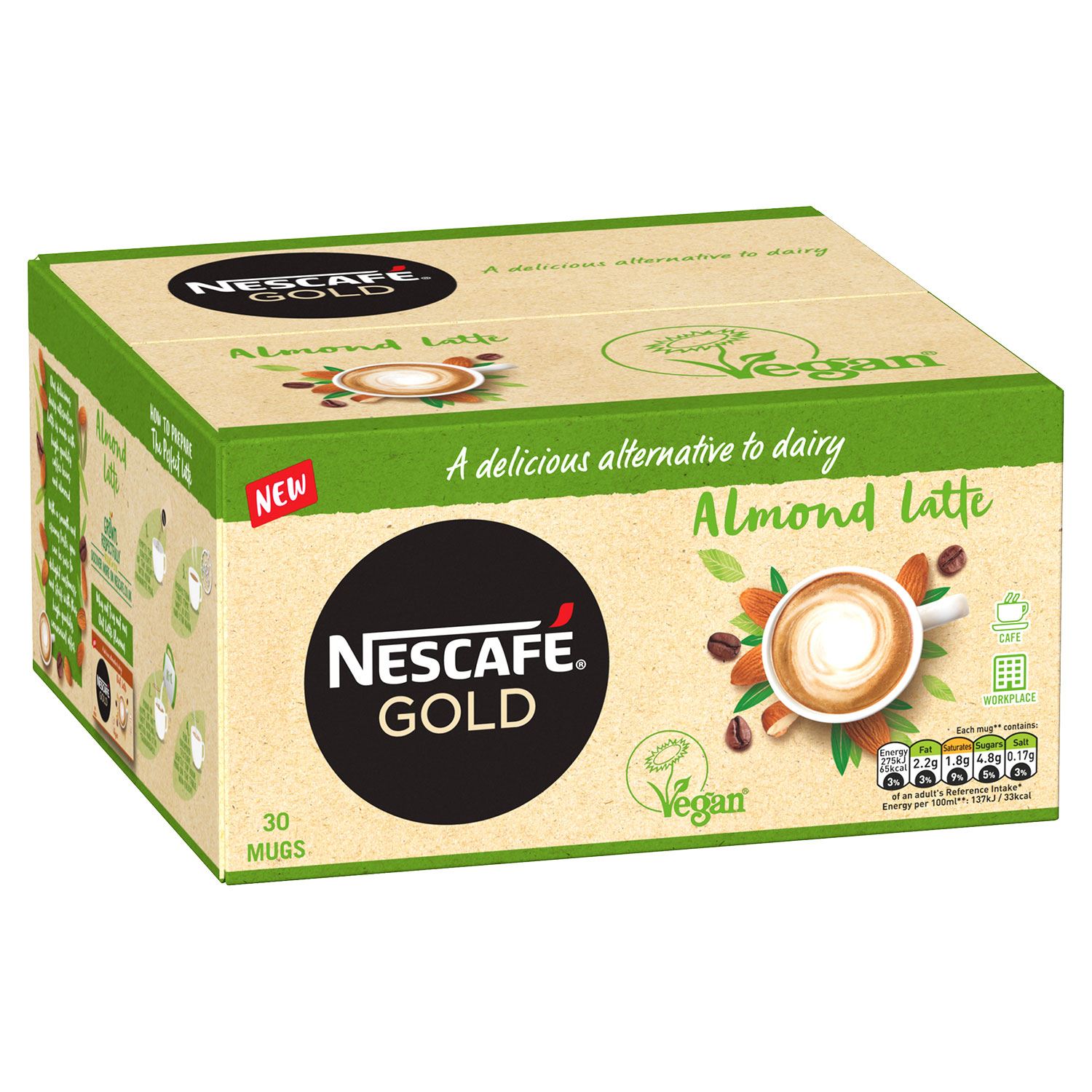 NESCAFE GOLD DAIRY Free Vegan Instant Coffee 30 Sachets Oat or Almond