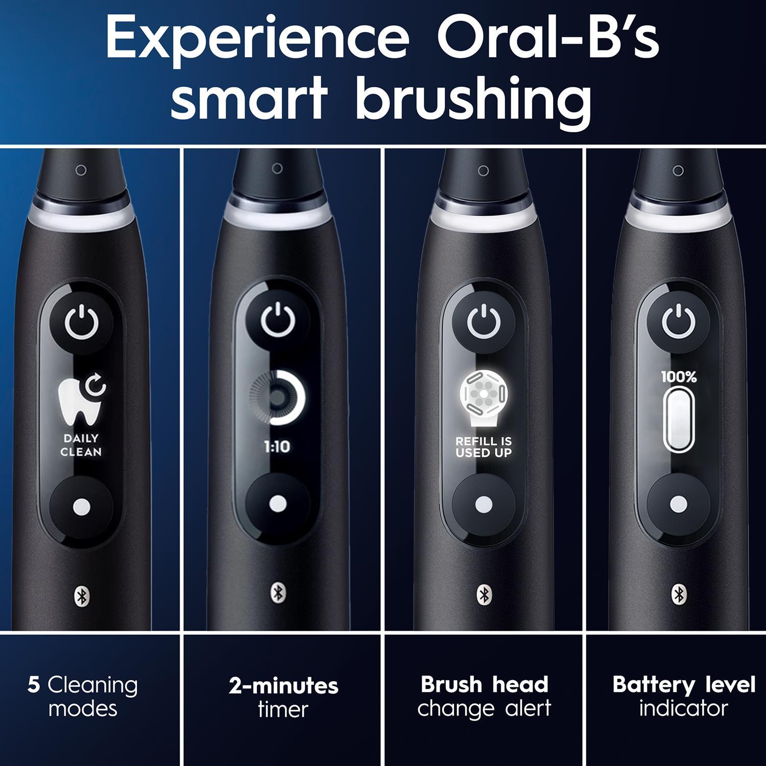 Oral-B iO Series 6 Elektrische Wiederaufladbare Zahnbürste - Schwarz mit 8x Nachfüllköpfen - Bild 47 von 66