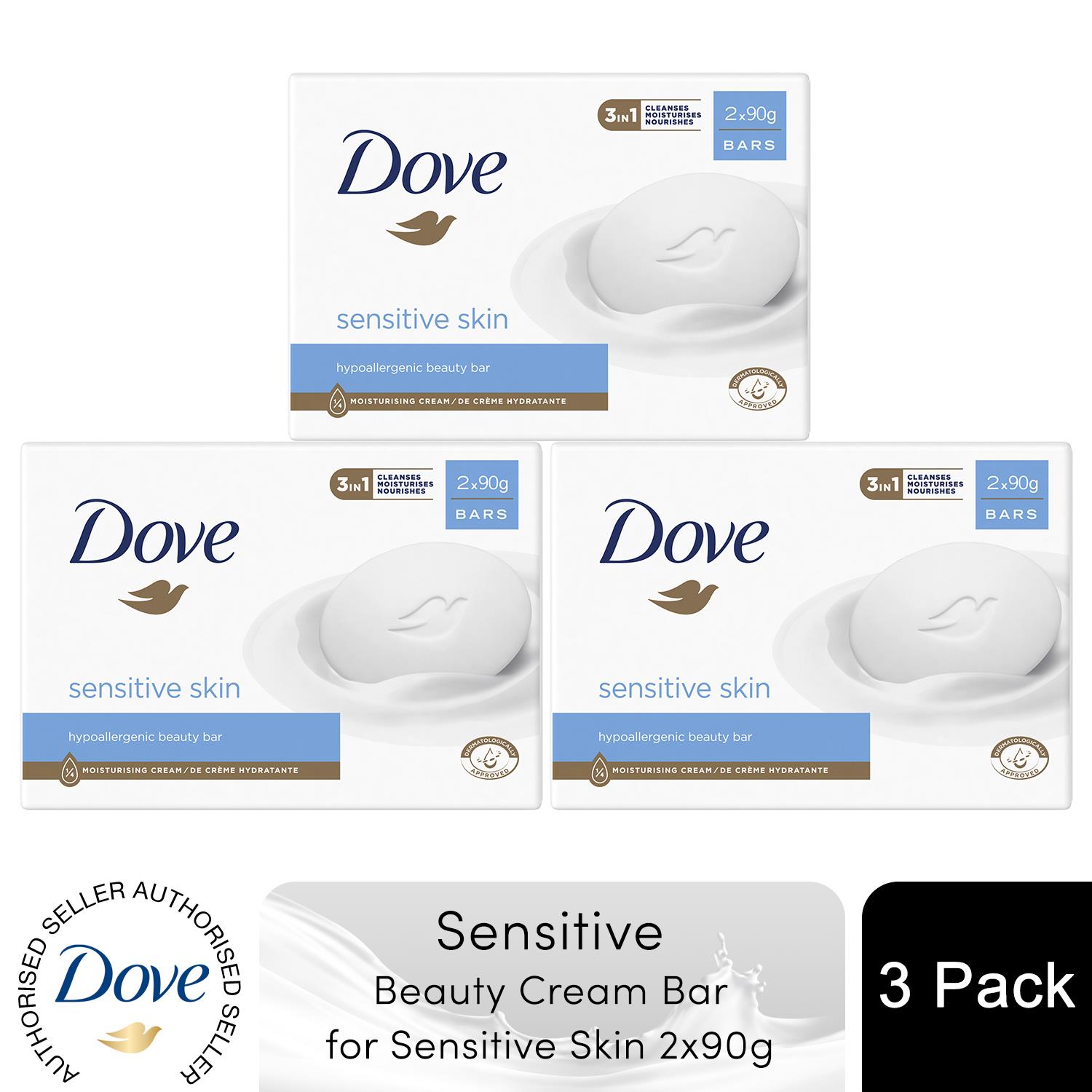 Barra Crema de Belleza Hidratante Dove para Piel Sensible y Suave, Suave, 2x90g - Imagen 20 de 81