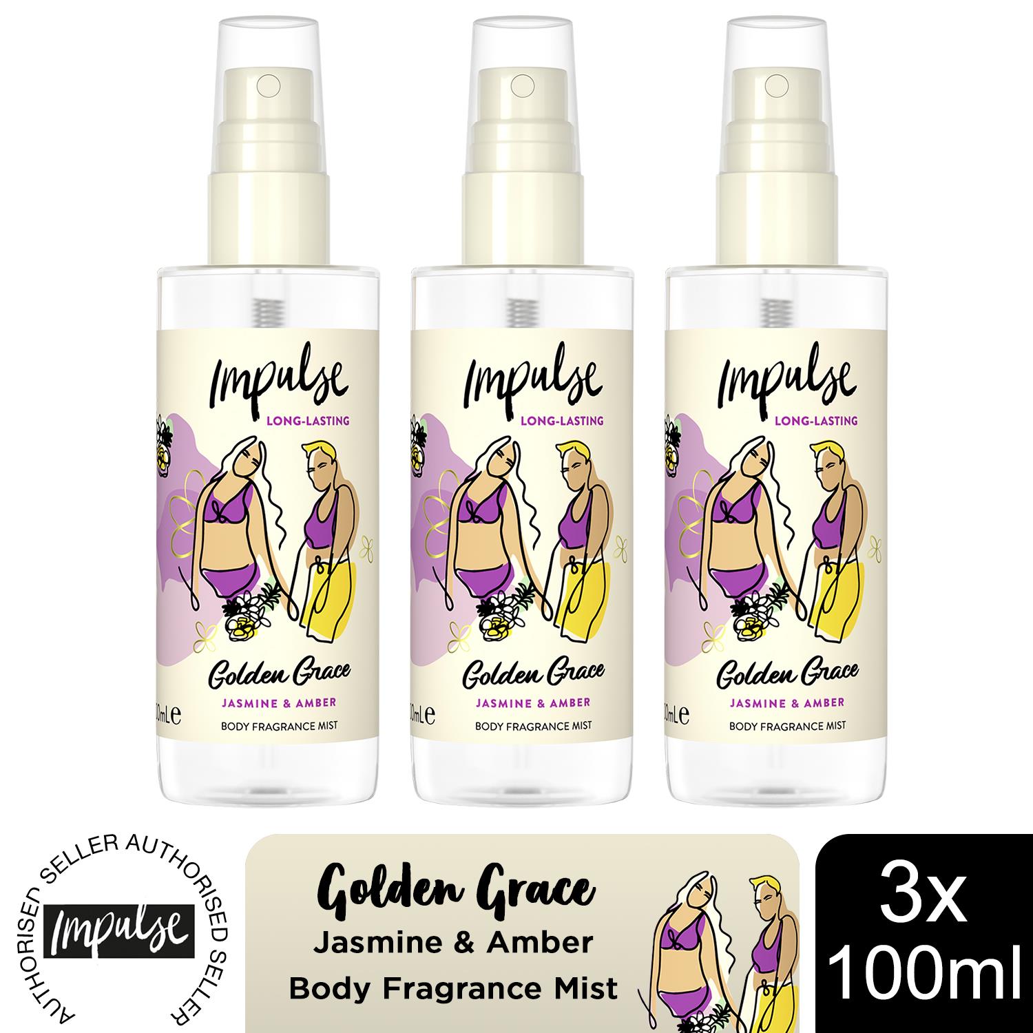 Impulse Body Mist with Long Lasting Fresh Fragrance Range for Women 3 Pack,100ml - Picture 21 of 61