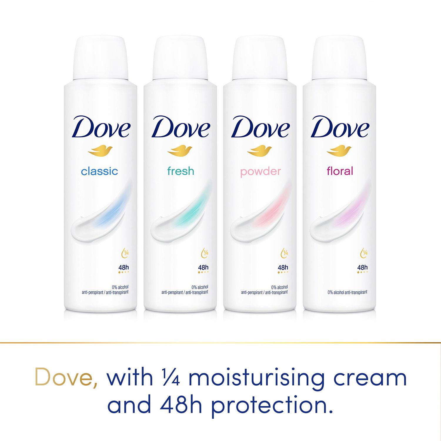 Dove Anti-Perspirant with 48H Sweat Protection Deodorant Spray 200ml, 6 Pack - Picture 27 of 56