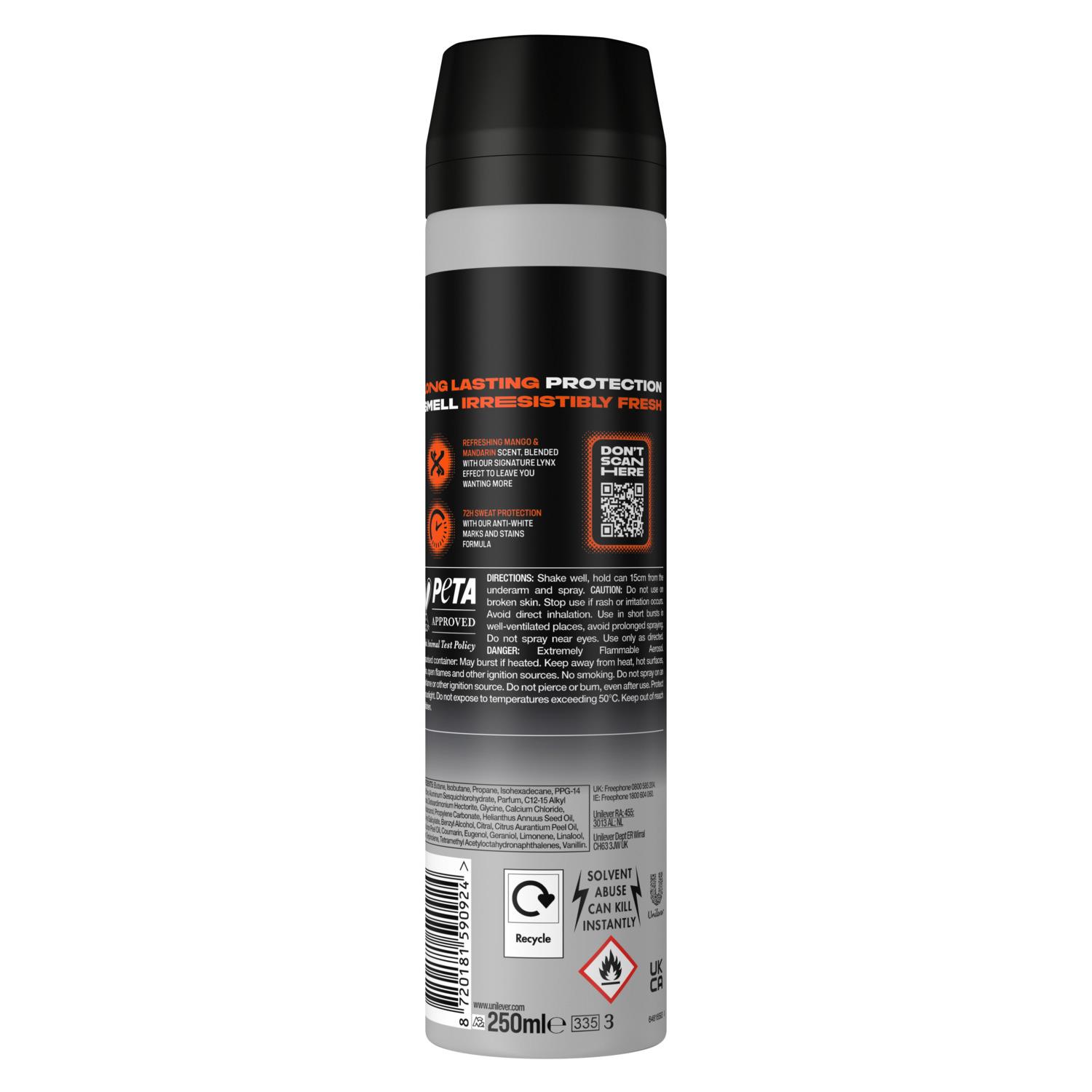 Lynx XXL Anti-Perspirant 72-Hour Sweat Protection Deodorant Spray 250ml, 3 Pack - Picture 76 of 78