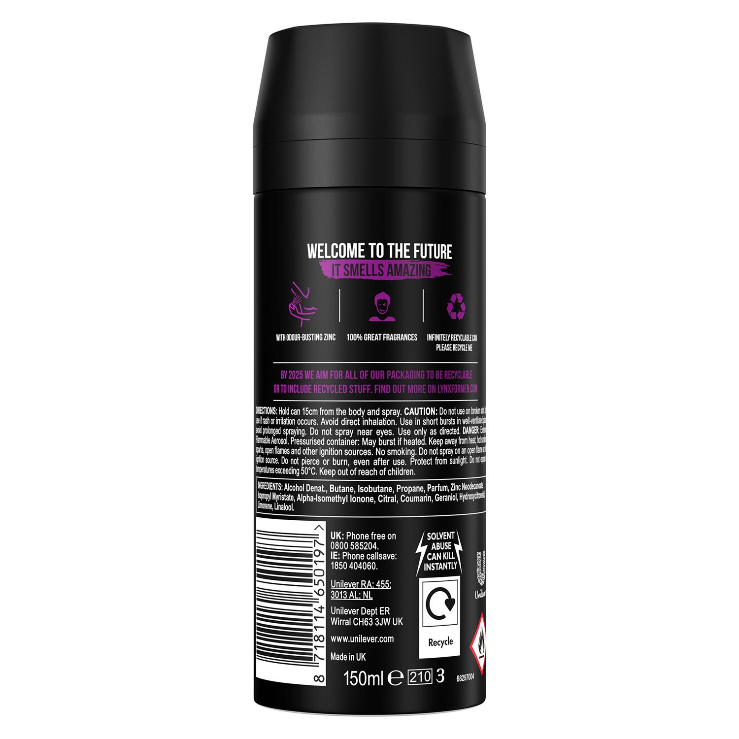 Lynx 48-Hour Odour Protection Body Spray Deodorant, 3 or 6 Pack, 150ml - Picture 63 of 185