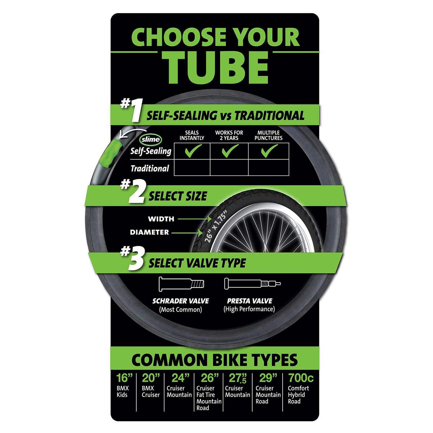 Slime Bike Inner Tubes, Schrader or Presta Calve, Various sizes - Picture 31 of 31