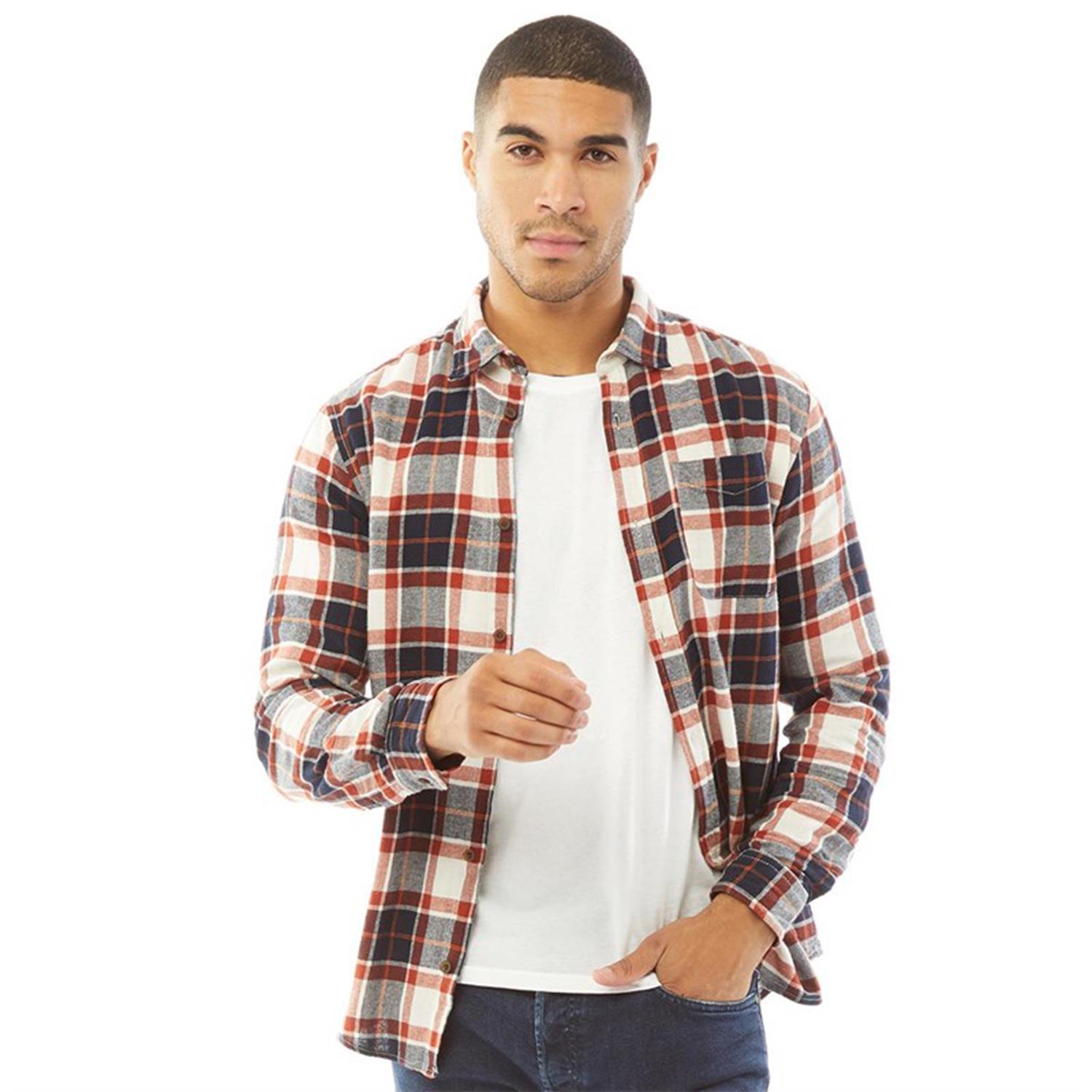 Jack & Jones Mens Casual Checked Shirt, Single Pocket, Button Cuff - Picture 17 of 30