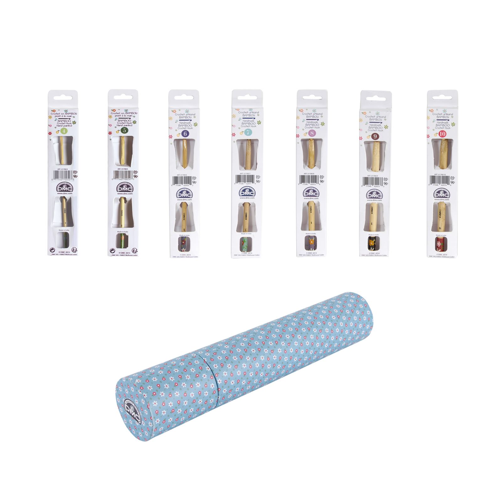 DMC Bamboo Crochet Hooks Sizes 4mm, 5mm, 6mm, 7mm, 8mm, 9mm, 10mm