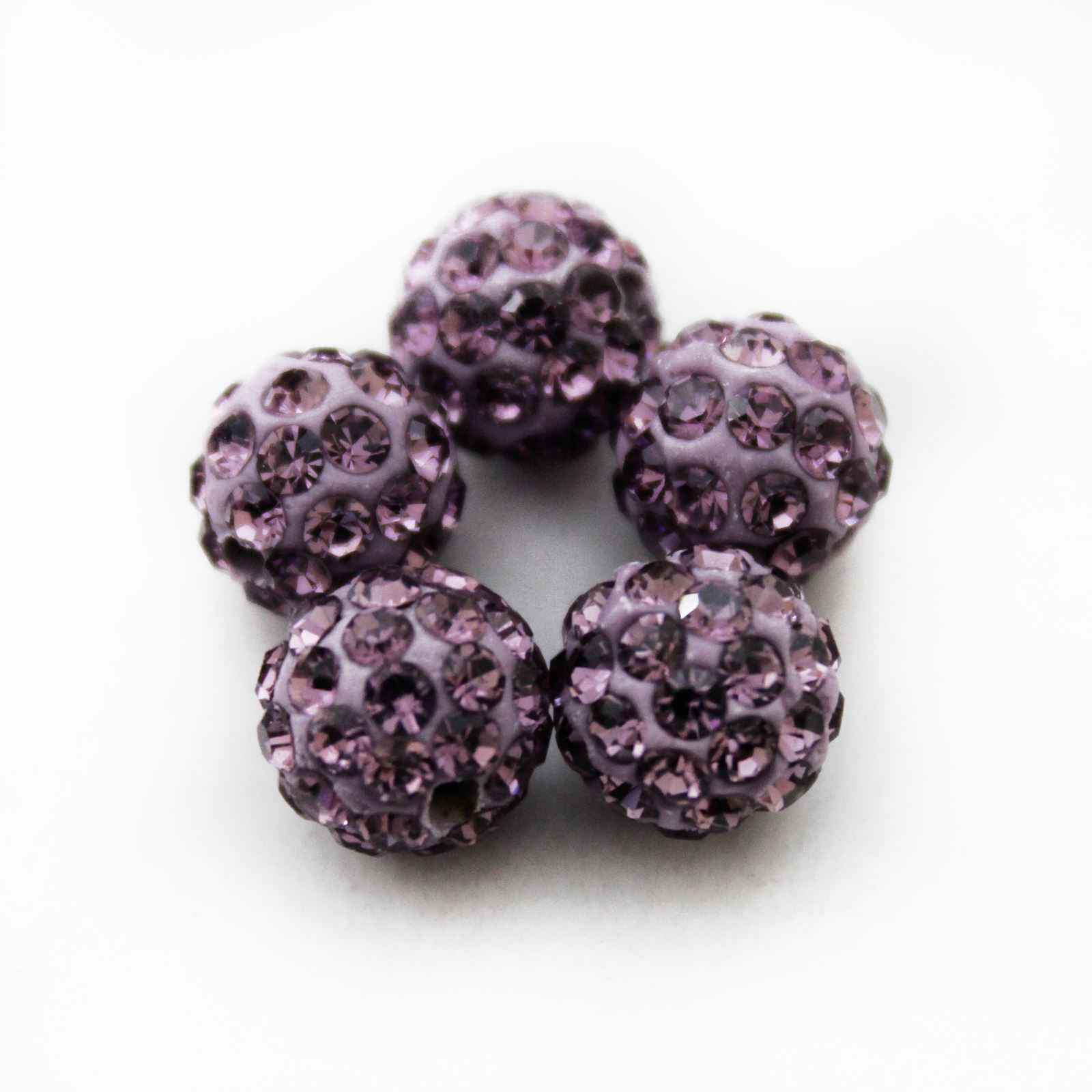 SHAMBALLA BEADS - HIGH QUALITY - 10MM - 5 CRYSTAL CLAY DISCO BALLS - Picture 15 of 29