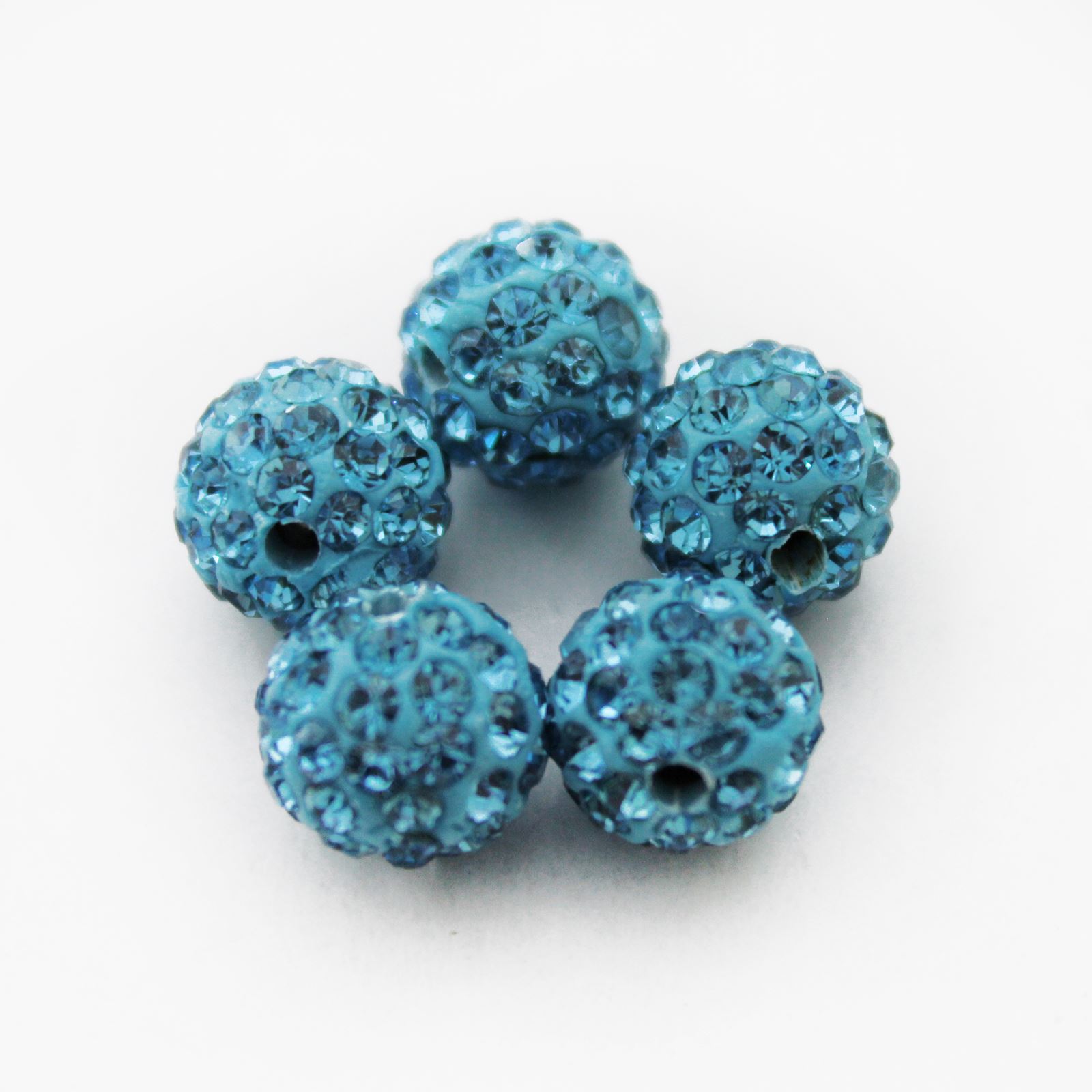 SHAMBALLA BEADS - HIGH QUALITY - 10MM - 5 CRYSTAL CLAY DISCO BALLS - Picture 3 of 29