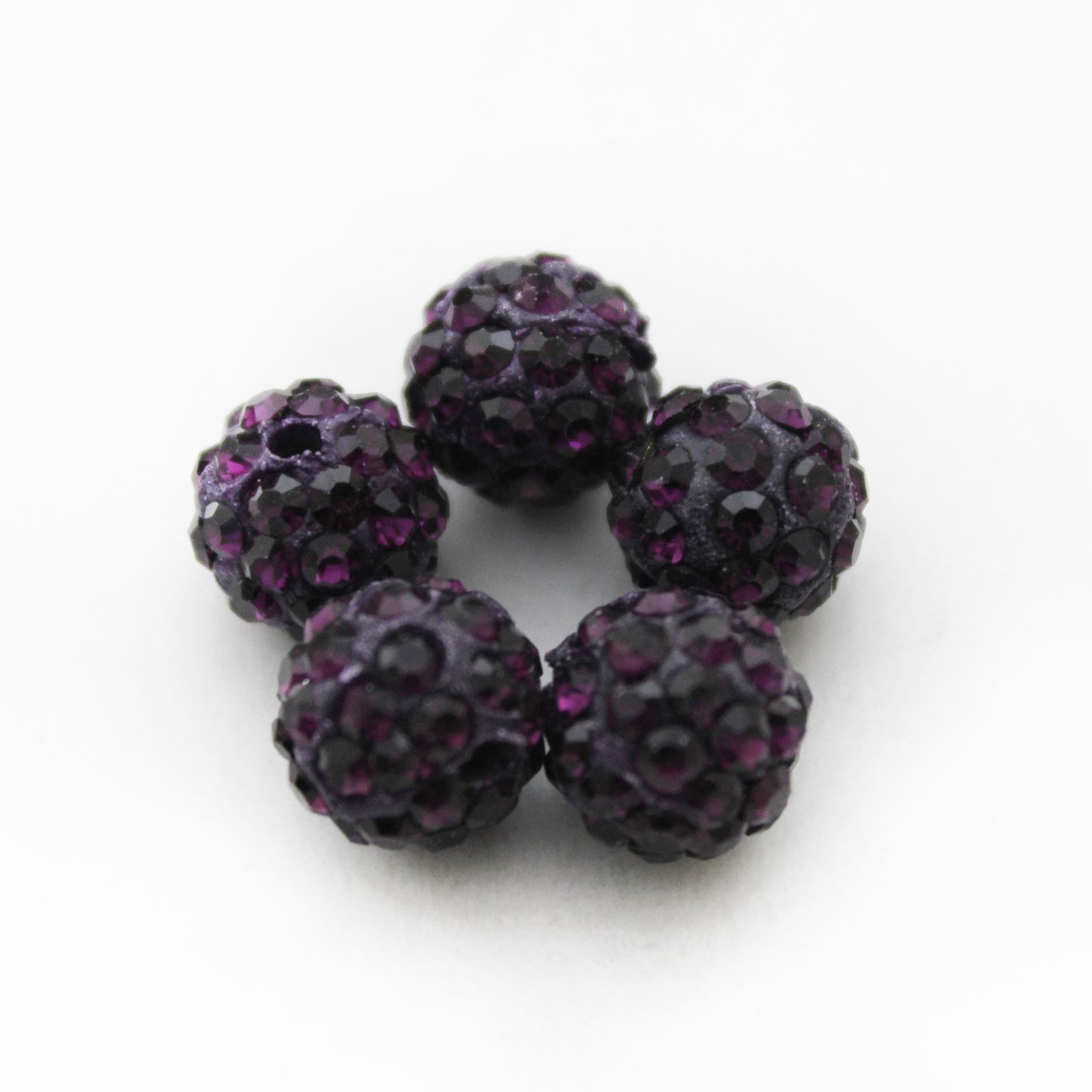 SHAMBALLA BEADS - HIGH QUALITY - 10MM - 5 CRYSTAL CLAY DISCO BALLS - Picture 2 of 29