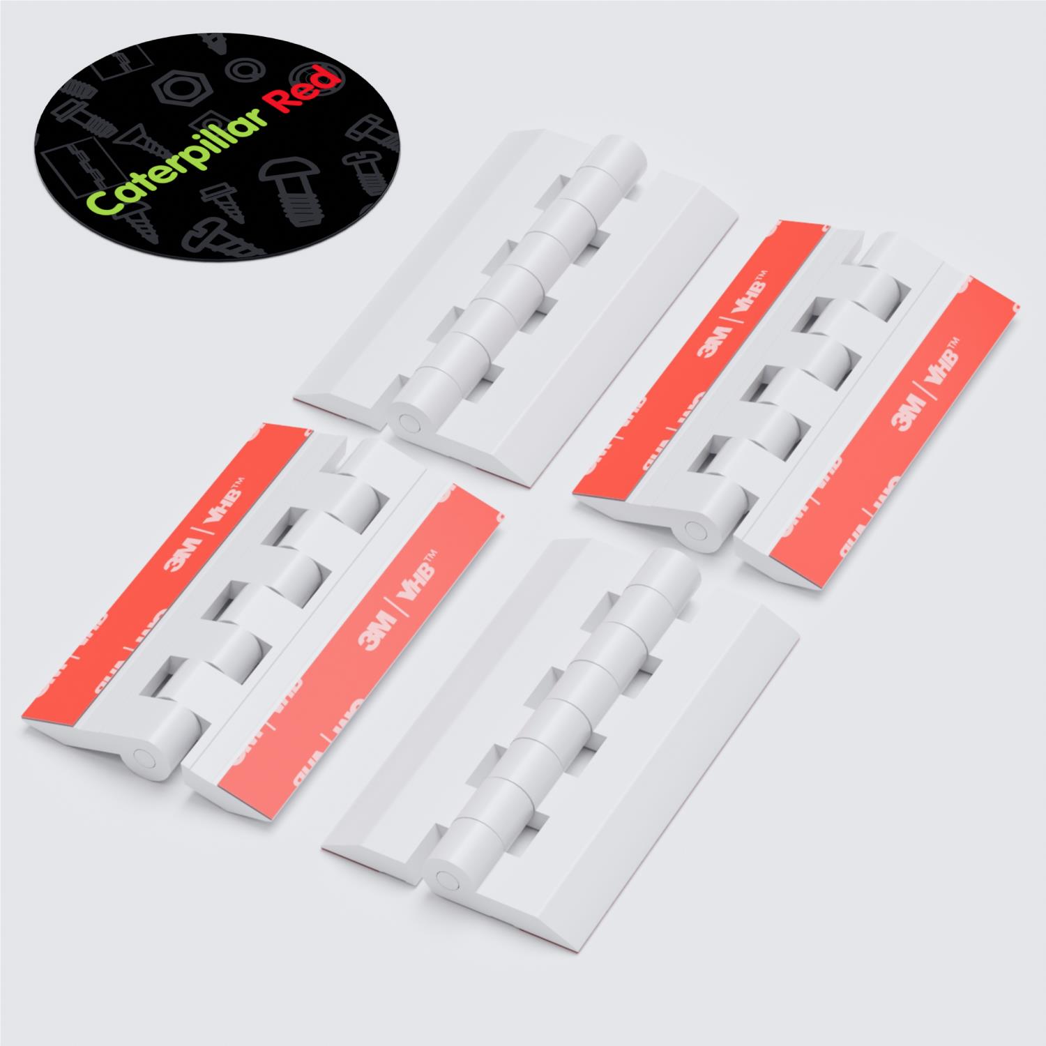 Cerniere Autoadesive Per Pianoforte | 4x Nero 75mm | In Acrilico | Apertura 270° | Facili Da Applicare - Foto 2