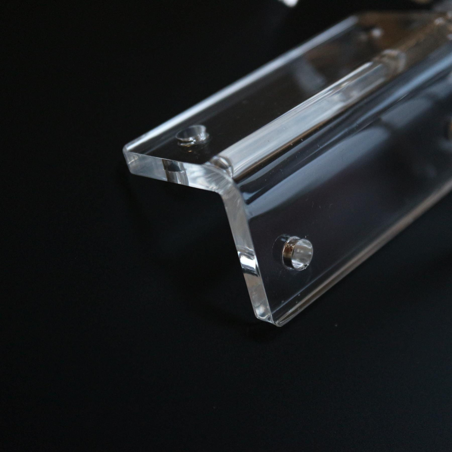 4x V2, 5mm thick, Angle L Brackets Clear Perspex Acrylic + 20x M5 Bolts