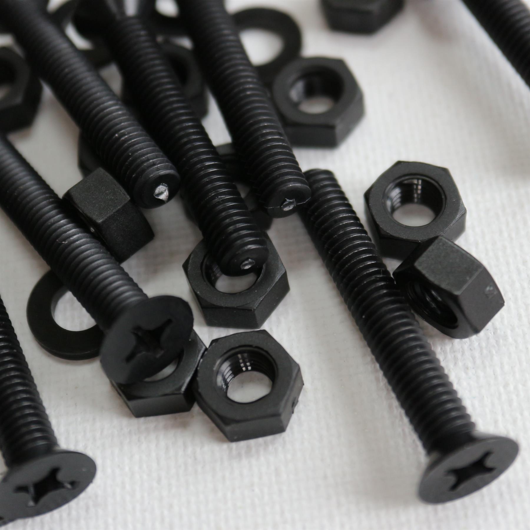 50 x Black Nylon Countersunk plastic machine screws M6 x 40mm Bolts 727040189778 eBay