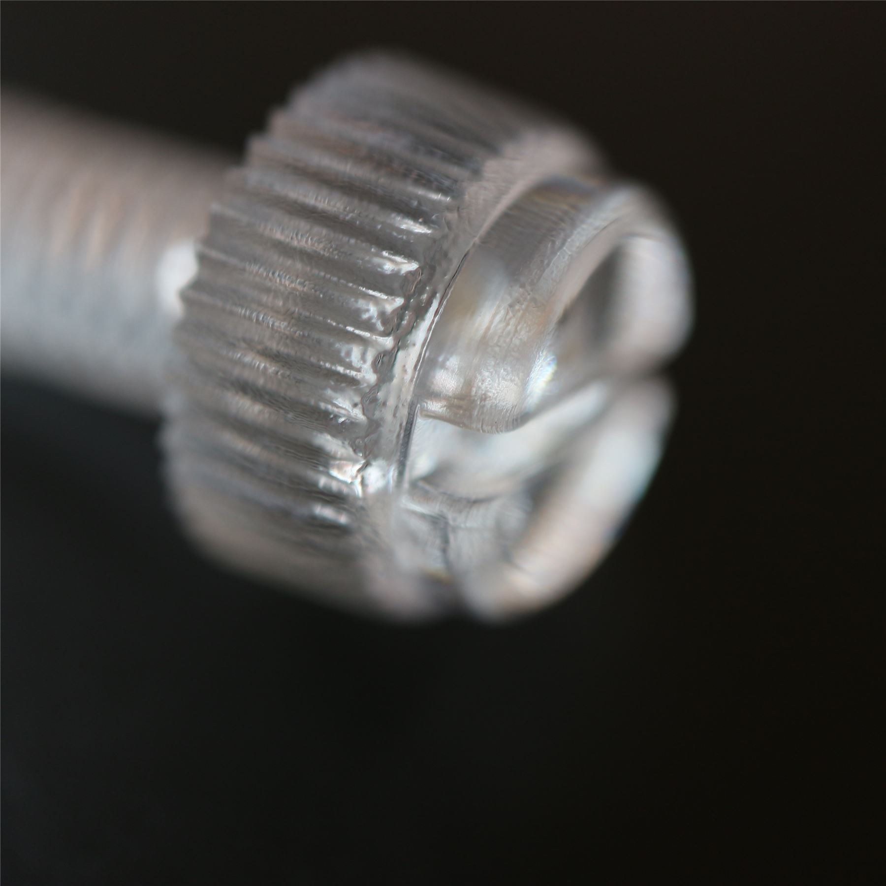 a taglio Acrilico Viti zigrinate M4 x 12mm Confezione da 60 Viti a Testa Zigrinata in Plastica Acrilica Trasparente