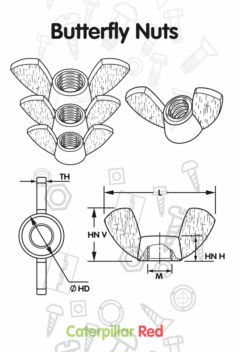 20 Dadi A Farfalla M4 In Nylon PA66 – Colore Naturale – Passo 0,7mm – Viti Ad Ala Per Fai Da Te, Camper, Barche, Insegne - 4