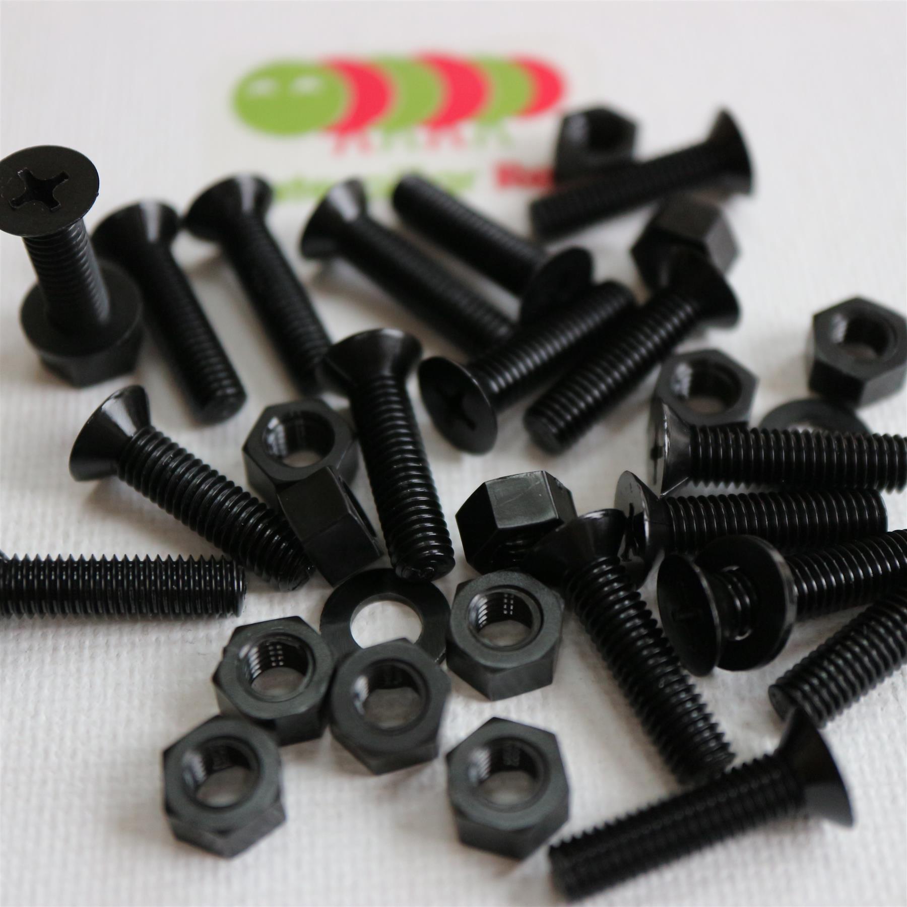 50 x Black Nylon Countersunk plastic machine screws M5 x 20mm Bolts