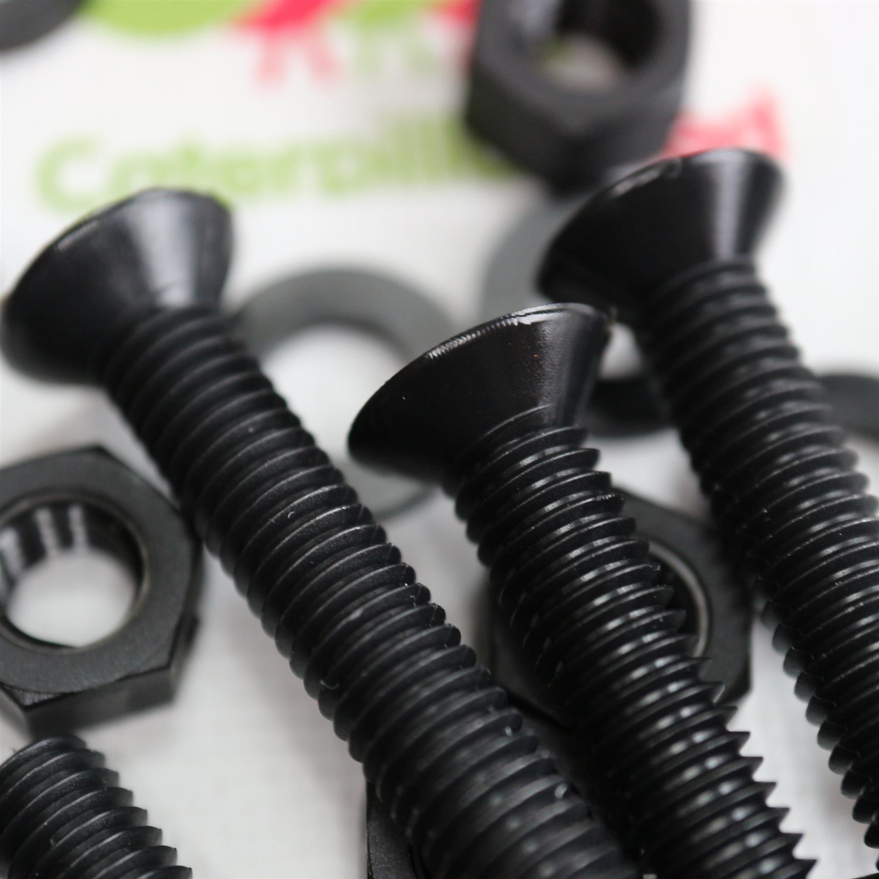 50 x Black Nylon Countersunk plastic machine screws M6 x 40mm Bolts