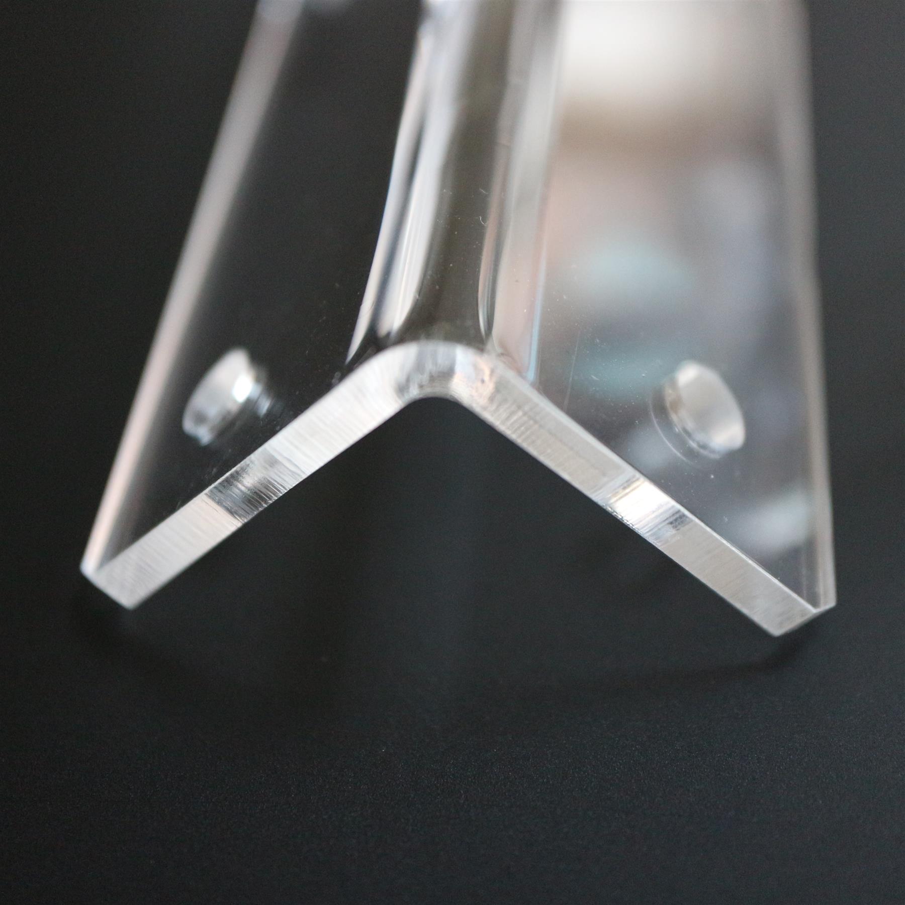 4x Angled L Brackets Polished Clear Transparent Perspex Acrylic + 20x M5 Bolts 712195705140 eBay
