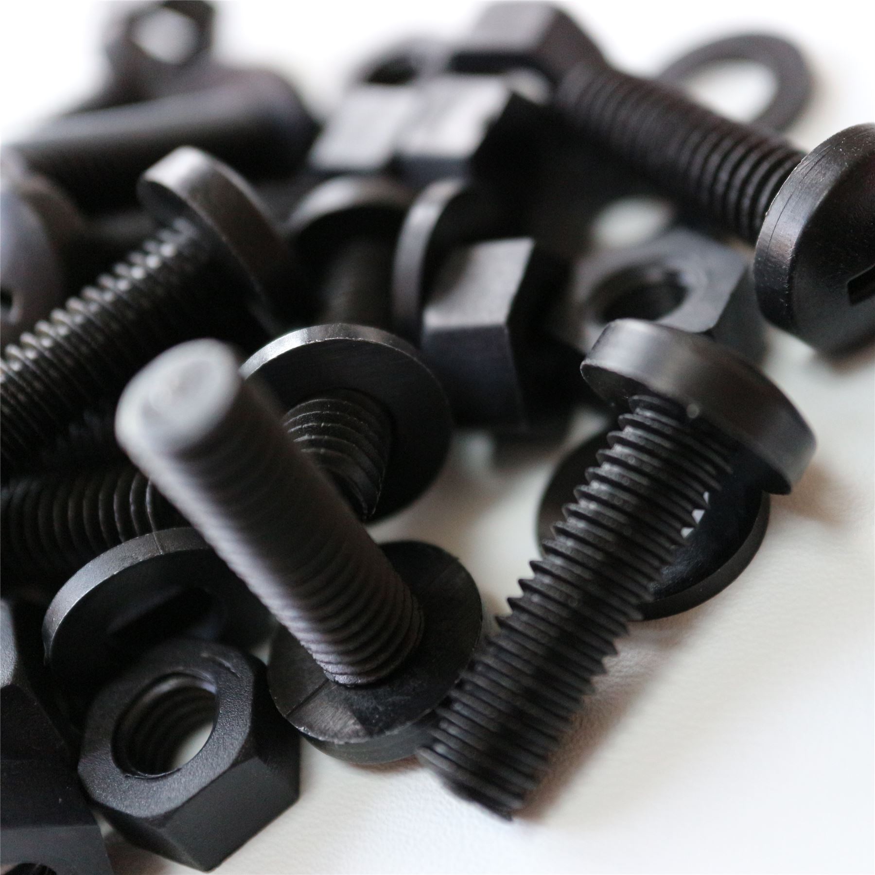 20x Black Screws Plastic Nuts & Bolts, Washers,M6 x 20mm, Anti