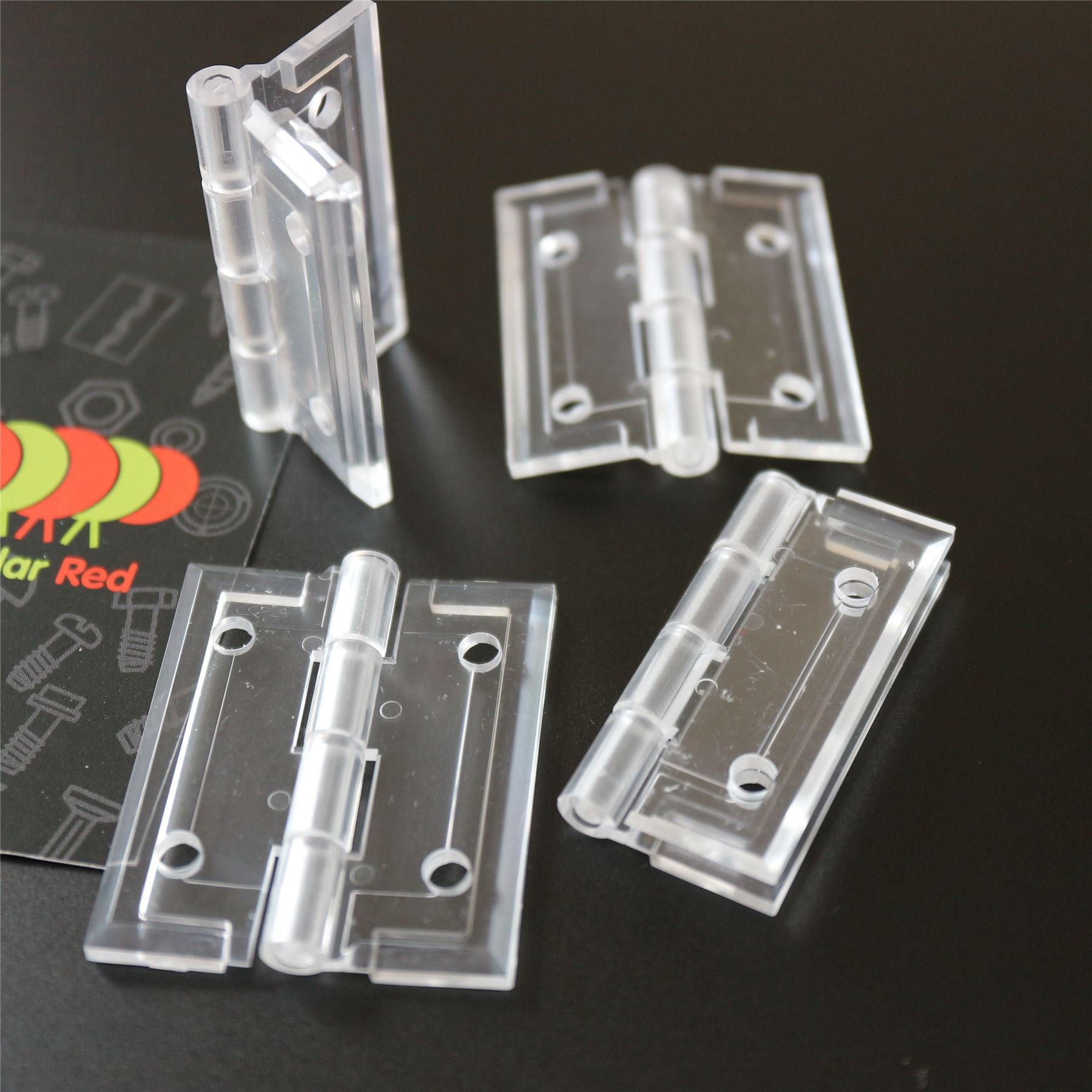 4x Angled L Brackets Polished Clear Transparent Perspex Acrylic 20x M5 Bolts