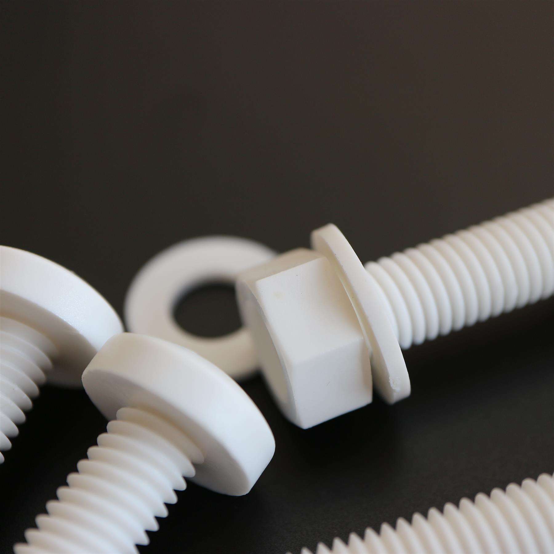 20x White Screws Plastic Nuts & Bolts, Washers, M8 x 40mm, Anti