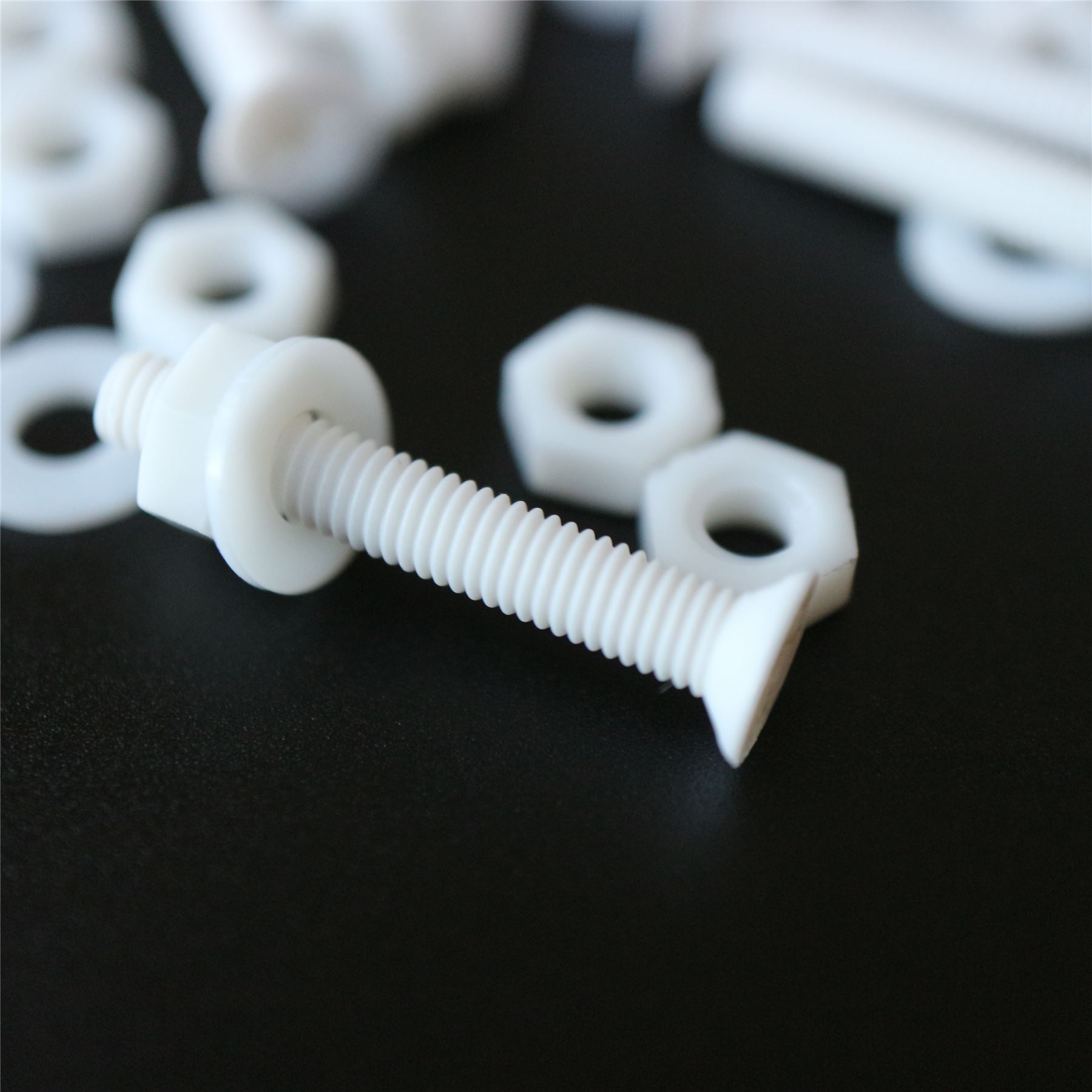 20x White Countersunk Plastic Nuts & Bolts, Washers, M3 x 20mm, Screws