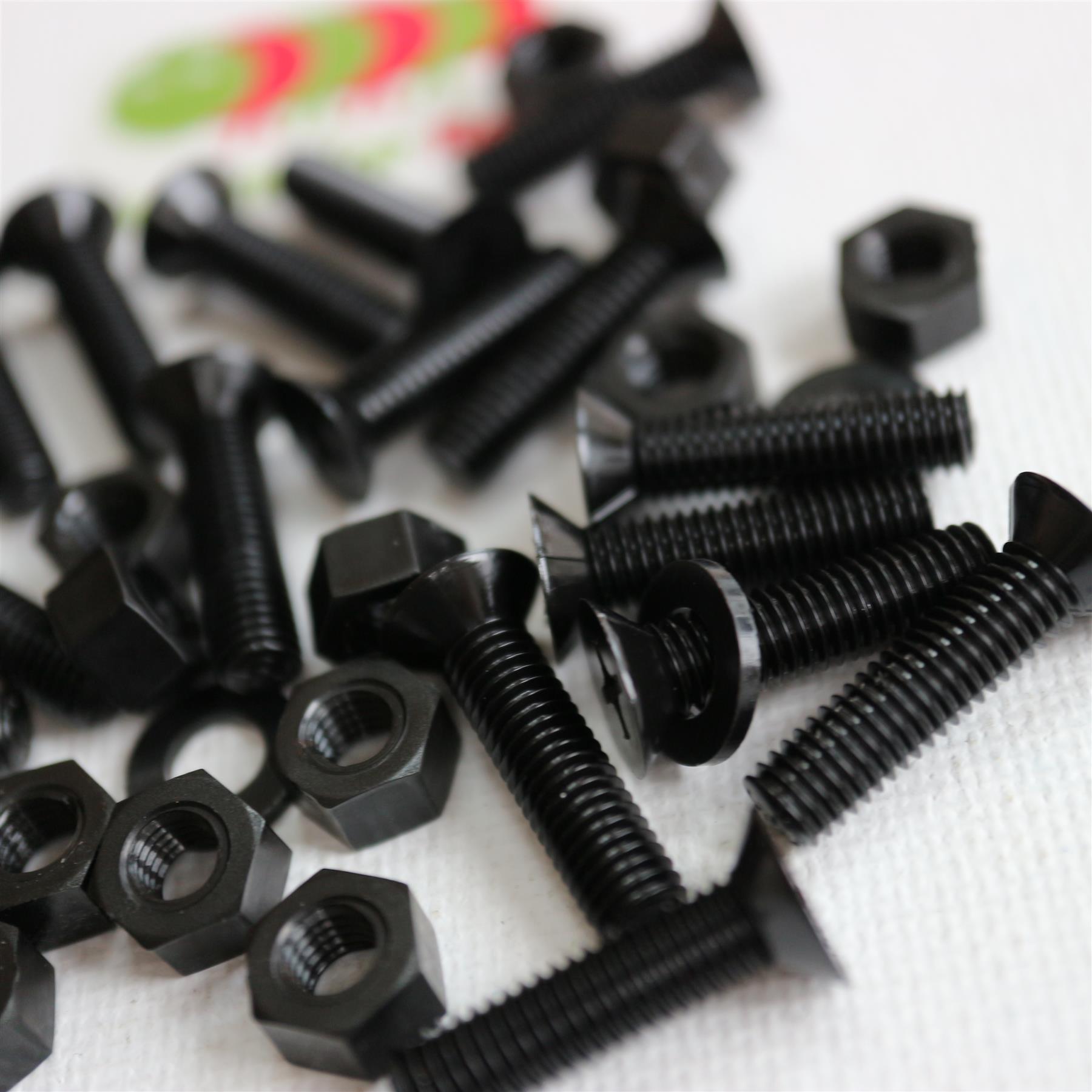 50 x Black Nylon Countersunk plastic machine screws M5 x 20mm Bolts