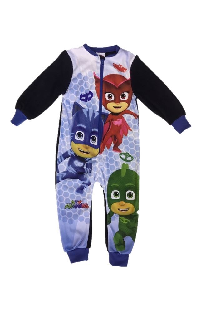 Stunning Boys All In One Micro Fleece Pj Mask Character Kids Bnwt Size 3-4 Yrs