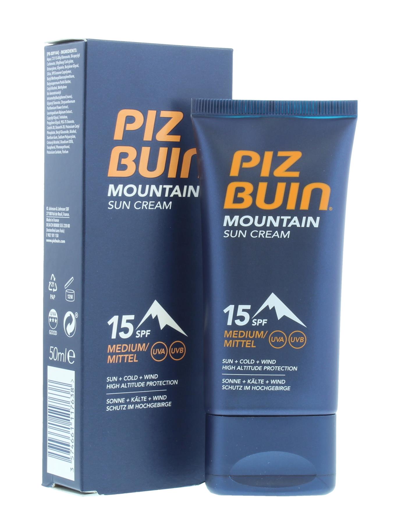 Sun Cream Piz Buin Mountain15 Spf Protection 50ml 3574661117638 Ebay