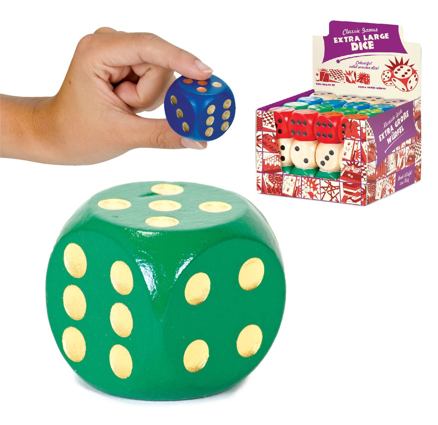 Extra Large Wooden Dice Solid Many Colours eBay